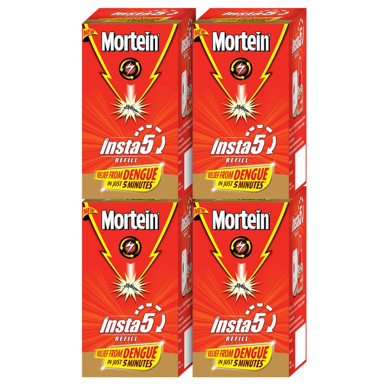 Mortein Insta5 Mosquito Killer Refill - 35ml (Pack of 4) | Fast-Acting Insect Repellent for Home & Outdoor Use | Ideal for Bedrooms, Patios, and Camping Trips