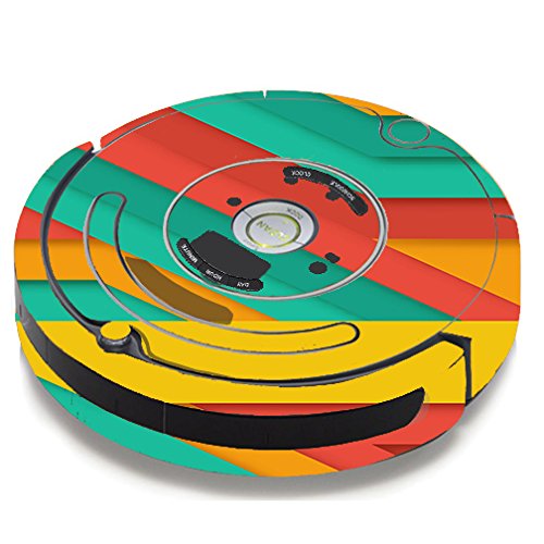 iRobot Roomba 650 655 Skin Decal Vinyl Wrap - Turquoise Blue & Yellow Protective Cover | Custom Fit for Vacuum Cleaner | Easy to Apply & Remove | Perfect for Home, Office, or Gift Giving