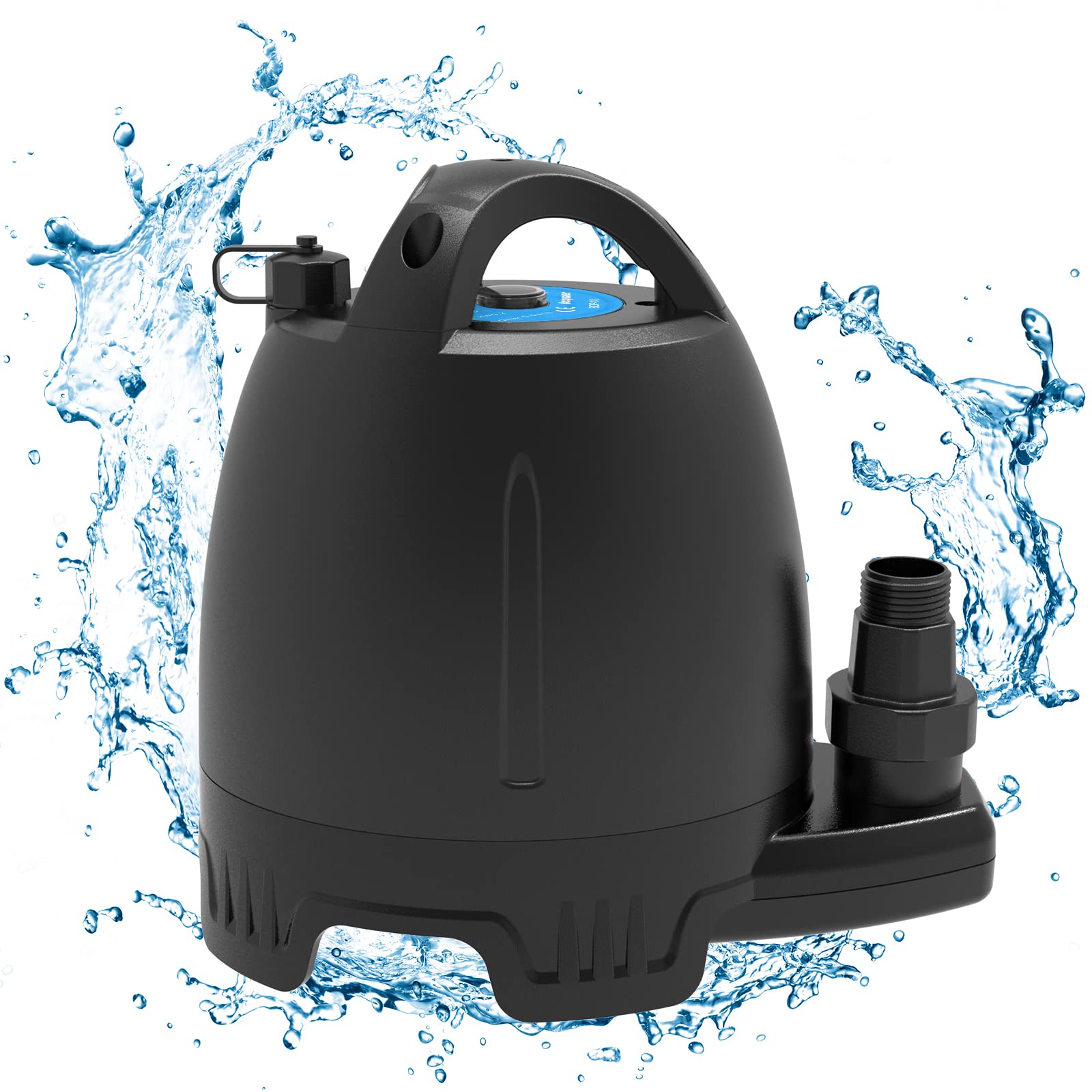 Acquaer 18V Cordless Submersible Water Pump - 1/6HP Battery Powered Utility Pump with 3/4