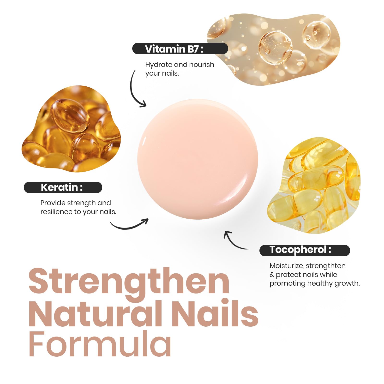Beetles Nail Polish - Natural Nude Shimmer Nail Concealer, Fast Drying Strengthening Treatment for Thin & Damaged Nails (0.51 Fl Oz) | Perfect for Manicures, Pedicures & At-Home Nail Care