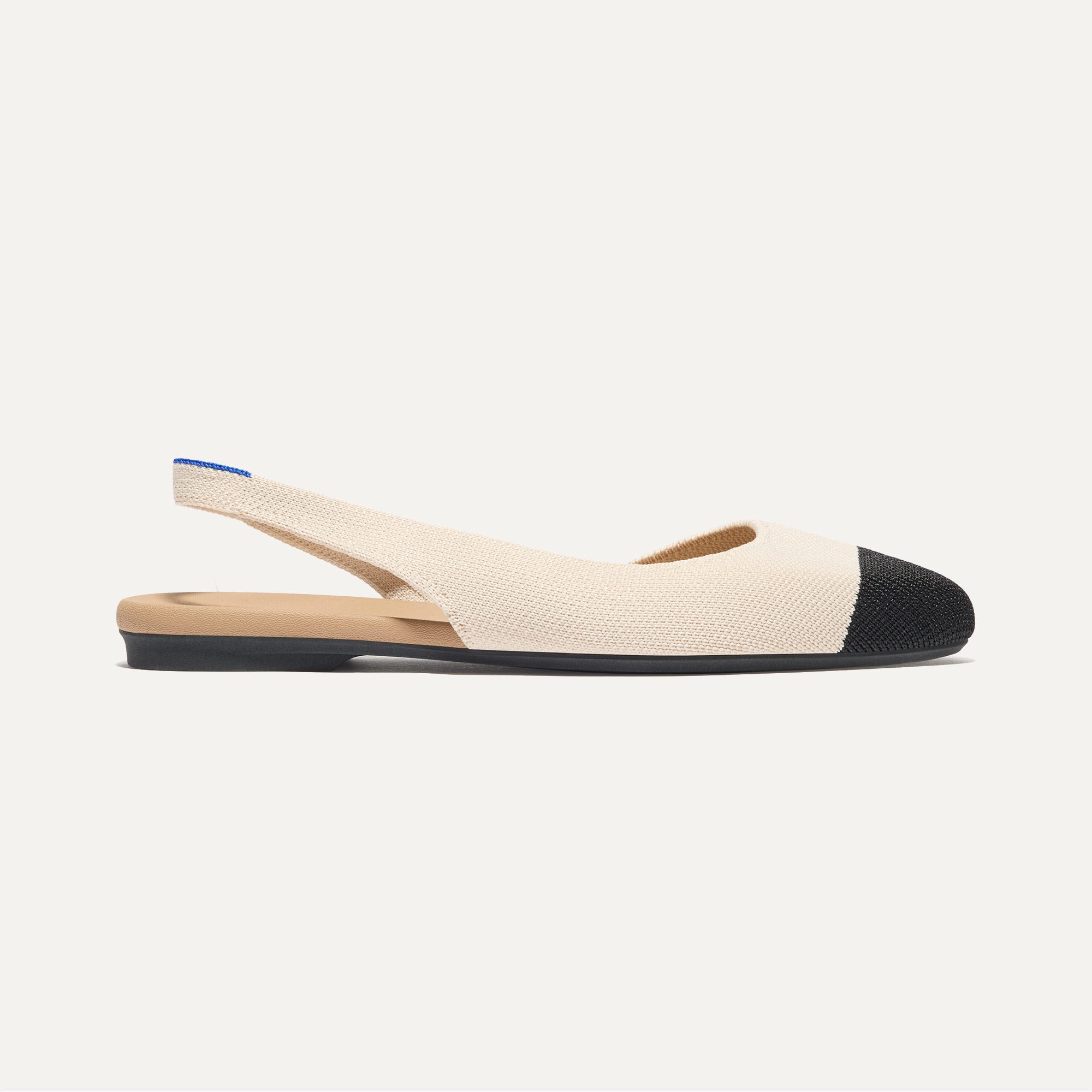 Almond Slingback Conch Captoe Flats - Comfortable Women's Casual Shoes for Work, Walking & Everyday Wear