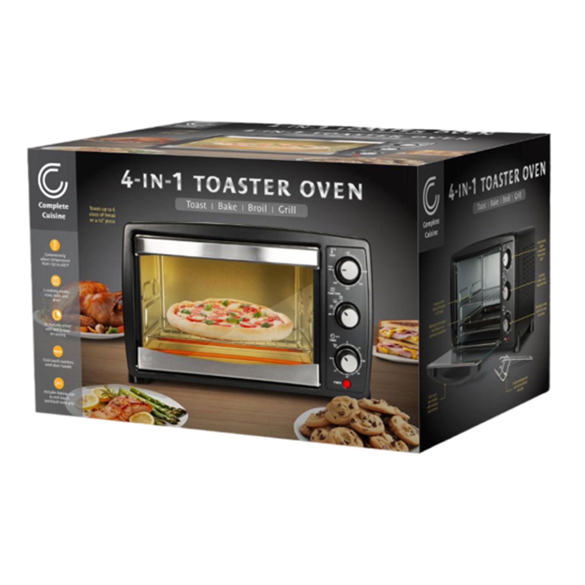 CC-TST6000 20-Liter Large Countertop Toaster Oven for Baking, Broiling, Roasting & Toasting - Perfect for Kitchens, Small Apartments & Home Baking Enthusiasts