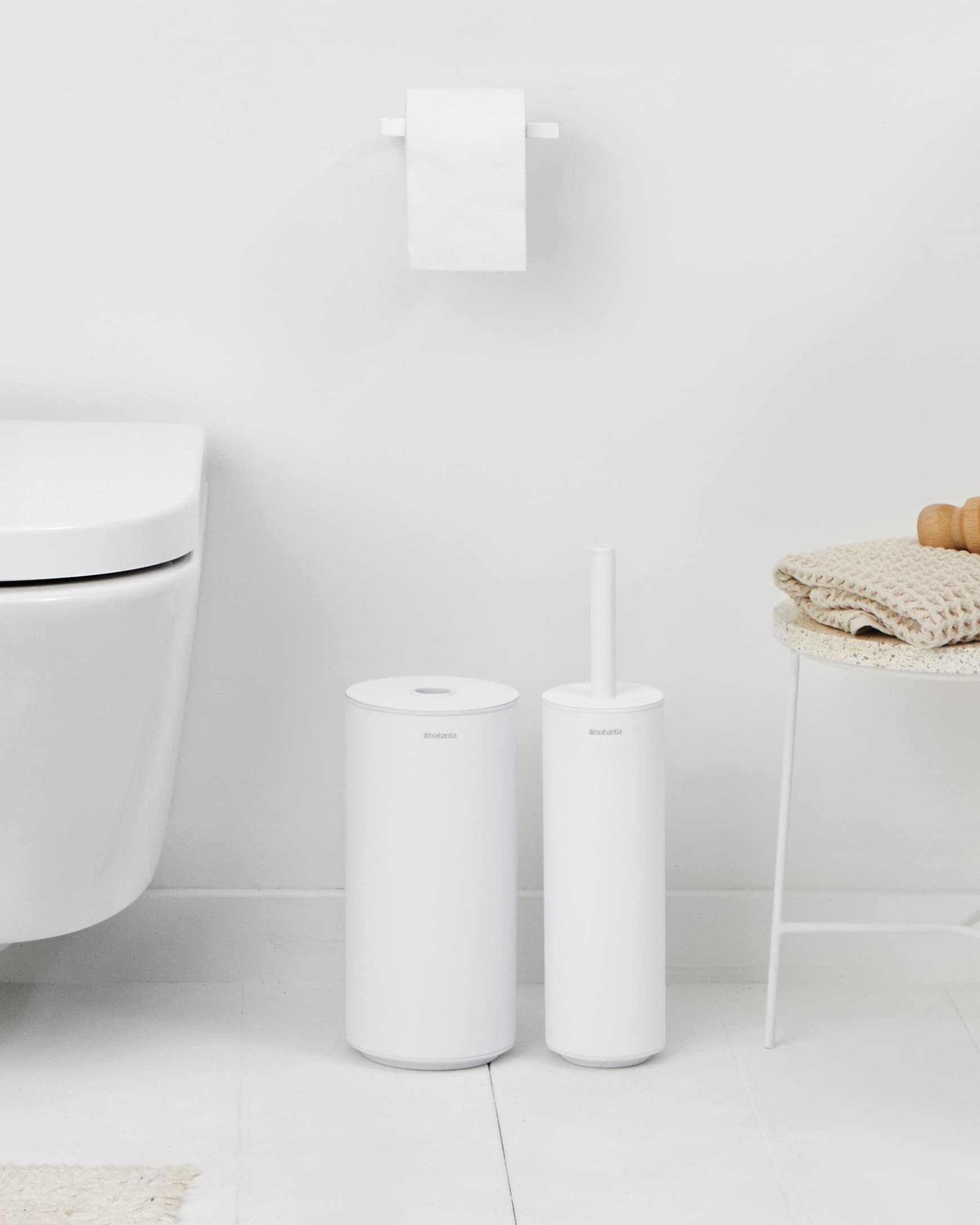 Mindset Toilet Set - Stainless Steel Toilet Brush, Wall Mounted Toilet Paper Holder & Dispenser for Bathroom | Modern Bathroom Accessories for Home & Office Use