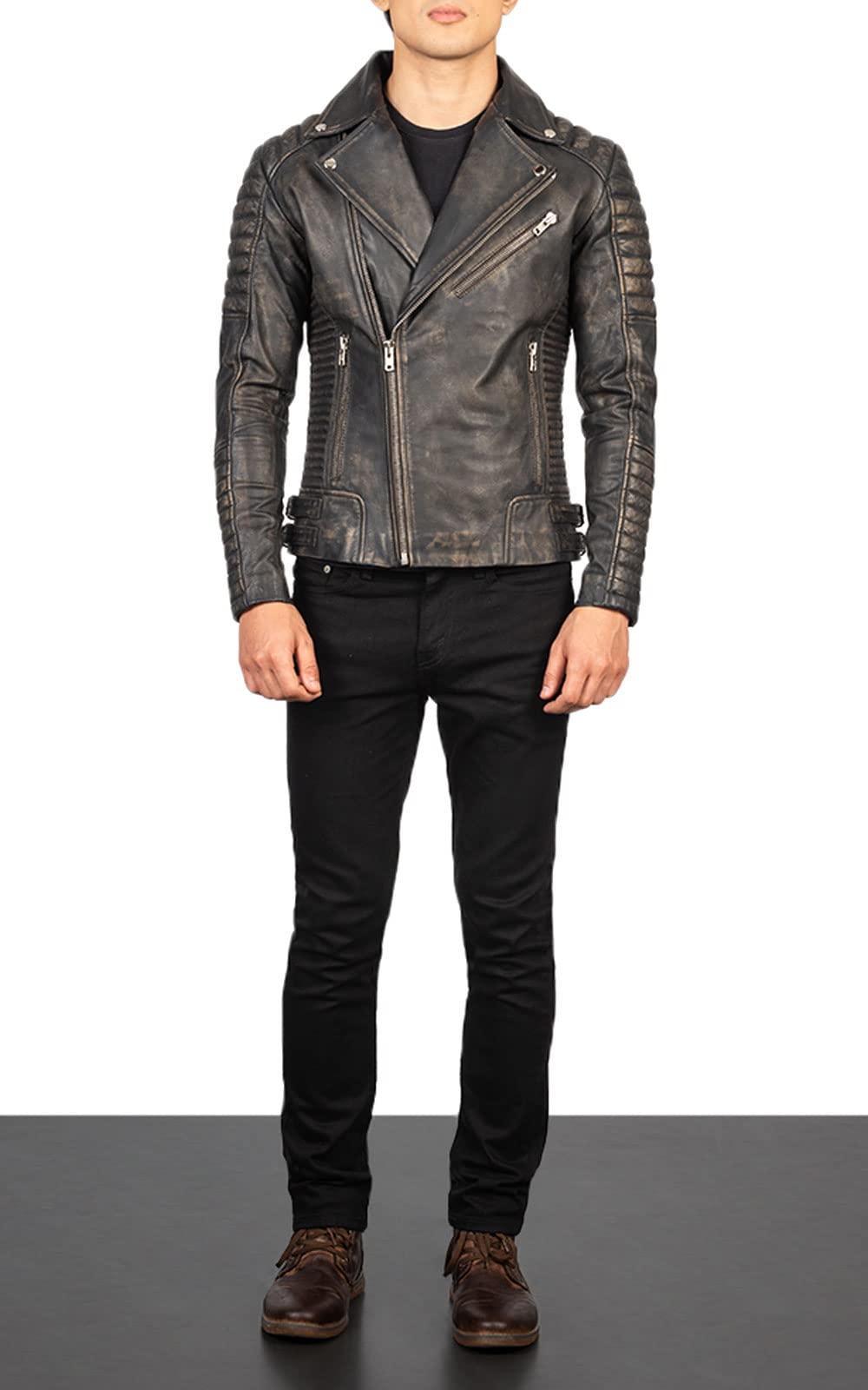 The Jacket Maker Armand Biker Real Leather Jacket for Men | Premium Asymmetrical Motorcycle Jacket | Perfect for Riding, Casual Wear & Fashion Outfits