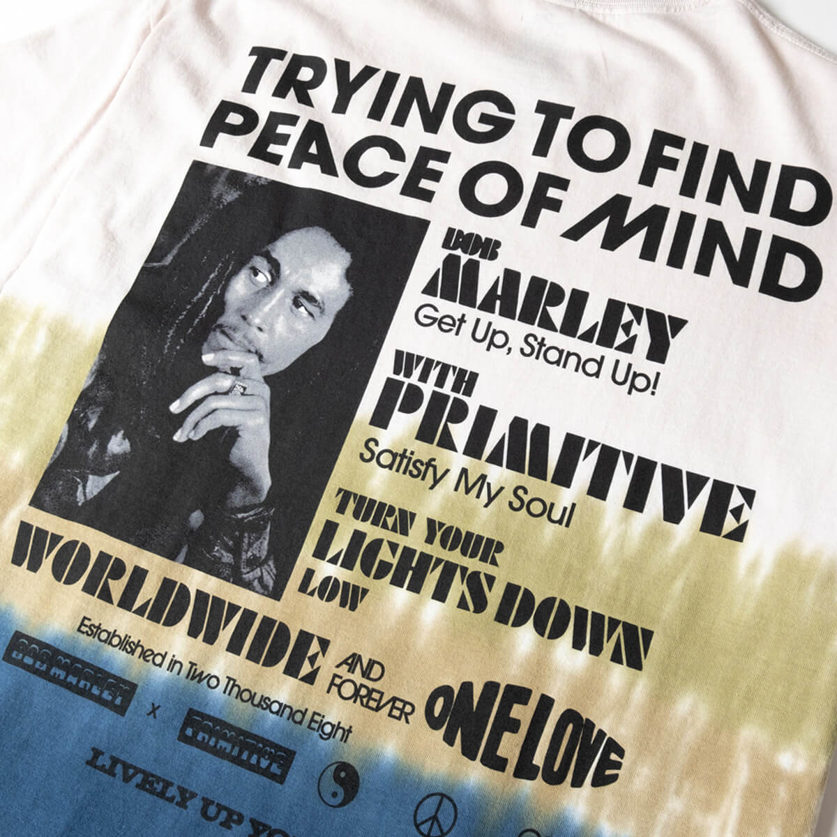 Primitive x Bob Marley Get Together Vintage Washed Graphic T-Shirt - Reggae Music Inspired Streetwear for Men & Women - Perfect for Concerts, Festivals & Casual Wear