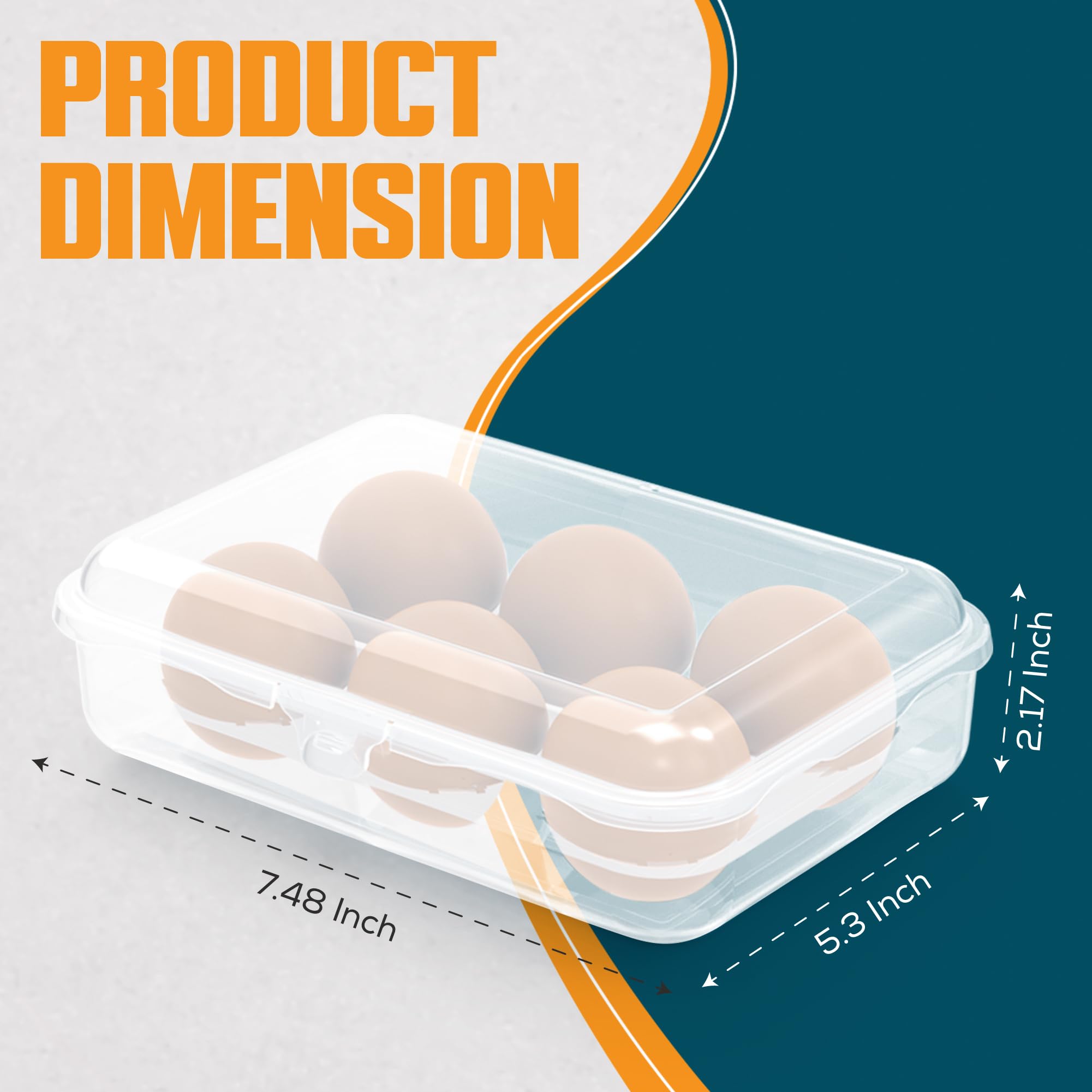 6 Grid Plastic Egg Holder for Camping & Travel - Shockproof Egg Storage Container for Picnic, Outdoor, Kitchen & Refrigerator - Clear White Portable Egg Carrier (1 Pack) - Perfect for Hiking, RV Trips & Backyard BBQs