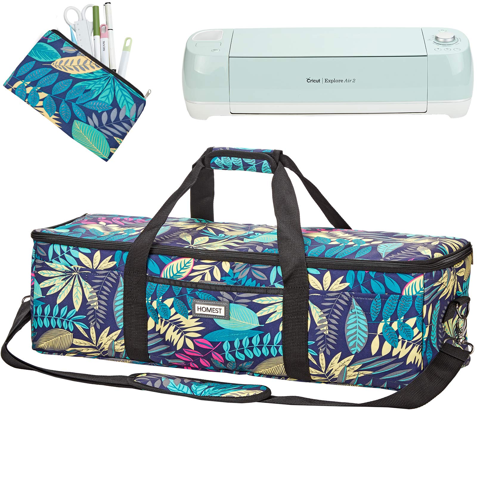 Lightweight Carrying Case for Cricut Explore Air 2 & Maker - Floral Design (Patent Pending) - Perfect for Crafting, Travel & Machine Protection