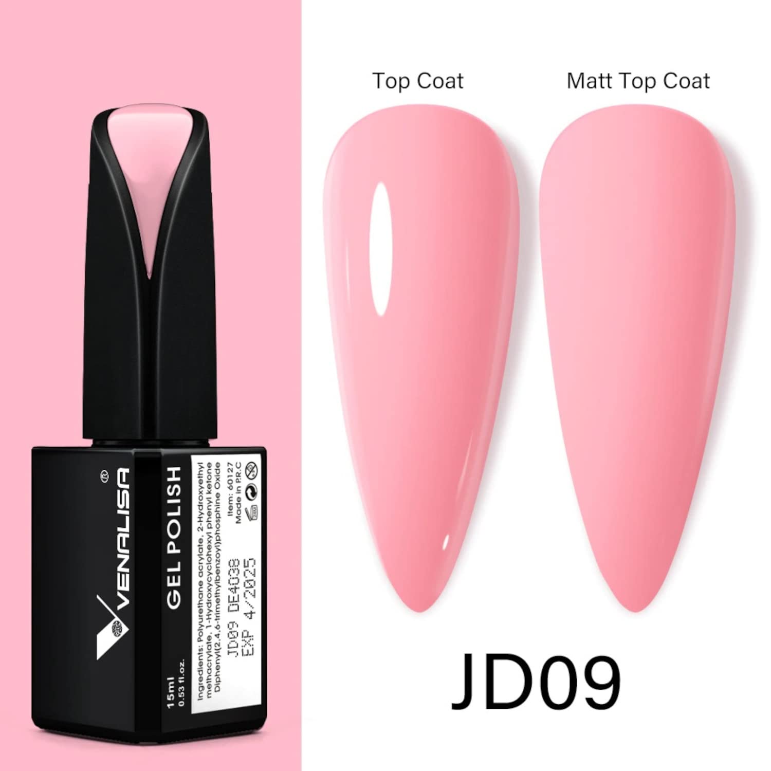 VENALISA UV Gel Nail Polish 15ml - Soak Off Manicure for Salon & Home DIY (JD09)