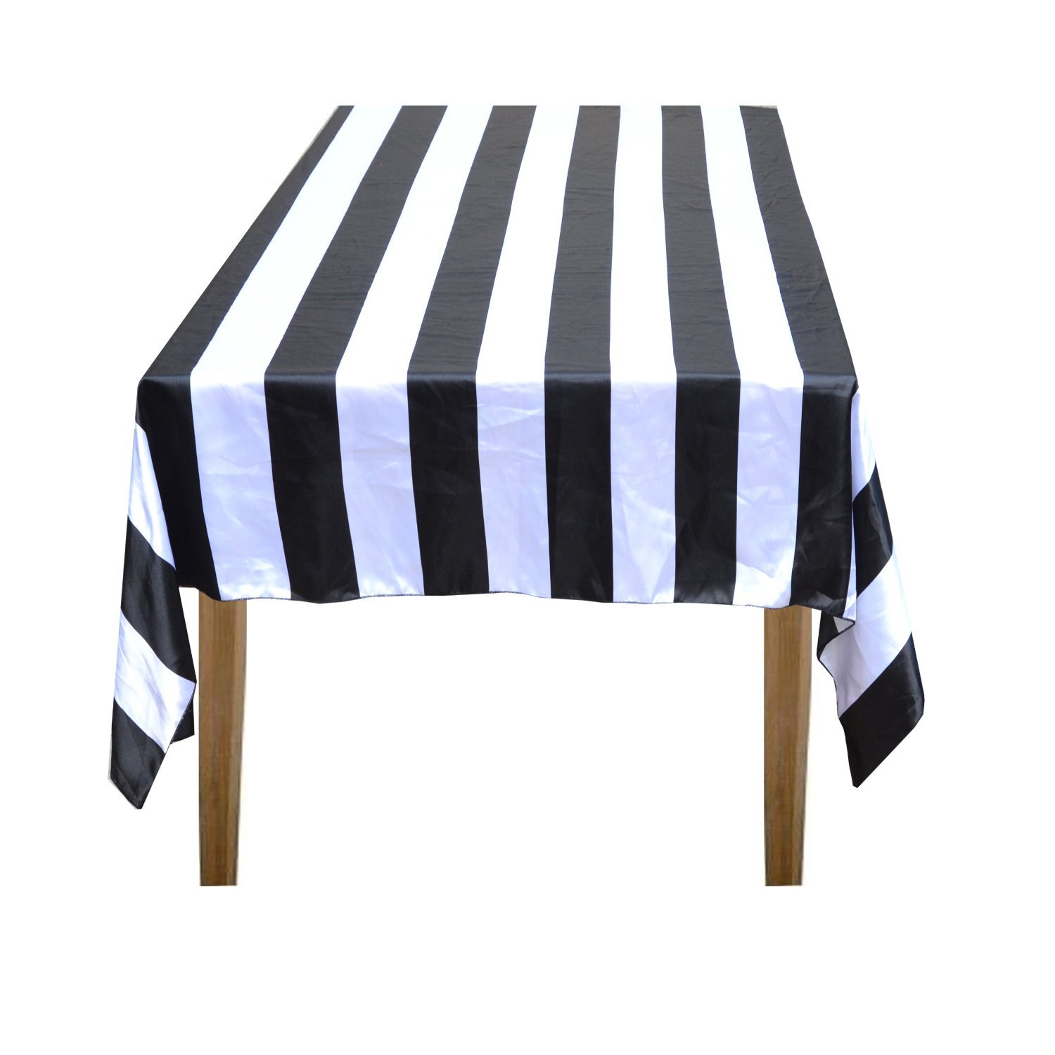 Navy Blue & White Striped Cotton Tablecloth 59x126