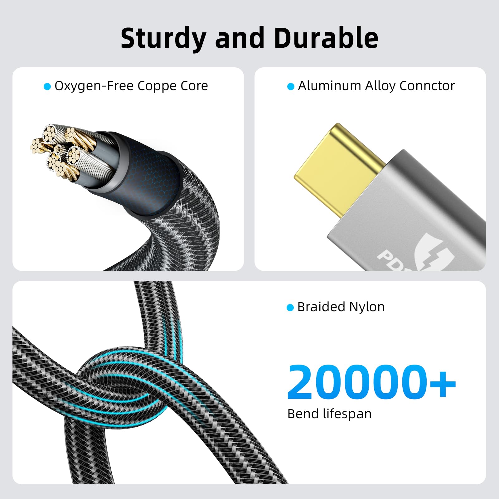 Thunderbolt 4 Cable 40Gbps USB C to USB C/A - 100W Fast Charging, 8K/5K Video, 4K Dual Display - 3.3FT High-Speed Data Transfer Cable with E-Marker - Perfect for MacBook Pro, Dell XPS & Gaming Laptops