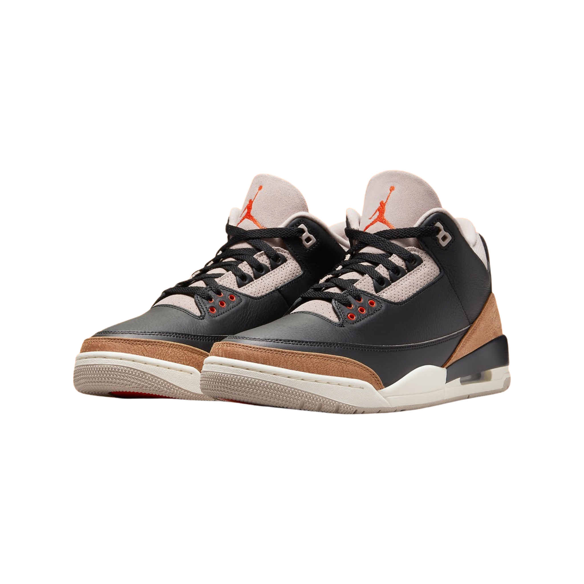 Air Jordan 3 Retro Fossil Stone Black Rush Orange Sneakers - Men's Basketball Shoes for Casual Wear & Street Style Fashion