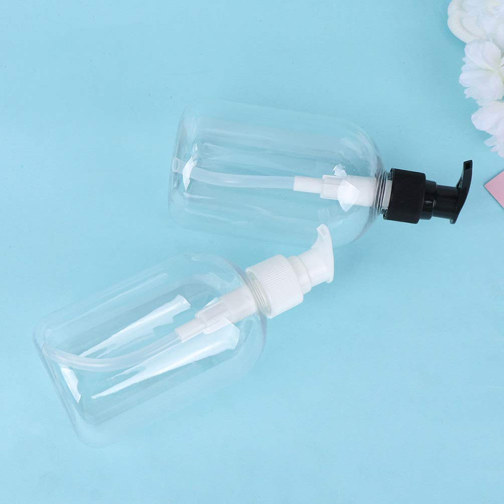 DOITOOL 5-Pack 350ml Clear Plastic Pump Bottle Dispenser - Refillable Empty Soap Bottle for Shampoo, Lotion, Body Wash & Face Wash | Travel-Friendly Bathroom & Kitchen Containers for Home, Gym & Hotel Use