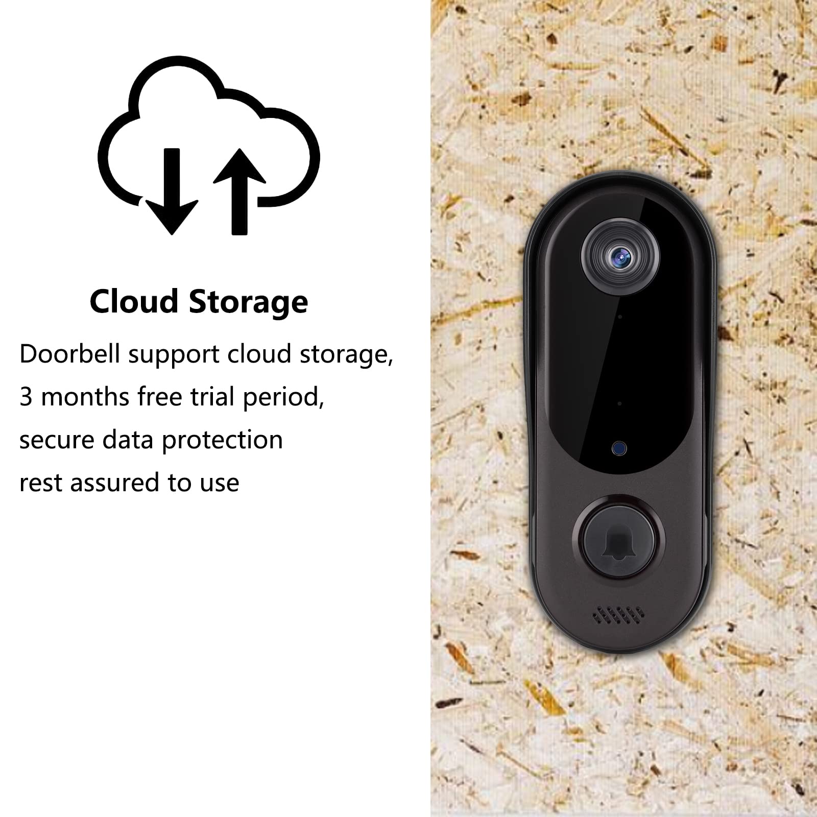 TAISHIXING Wireless Video Doorbell Camera HD 1080P, 2-Way Audio, IP65 Waterproof, Smart Home Security with Chime, Cloud Storage for iOS & Android - Perfect for Front Door, Apartment, and Home Security Monitoring