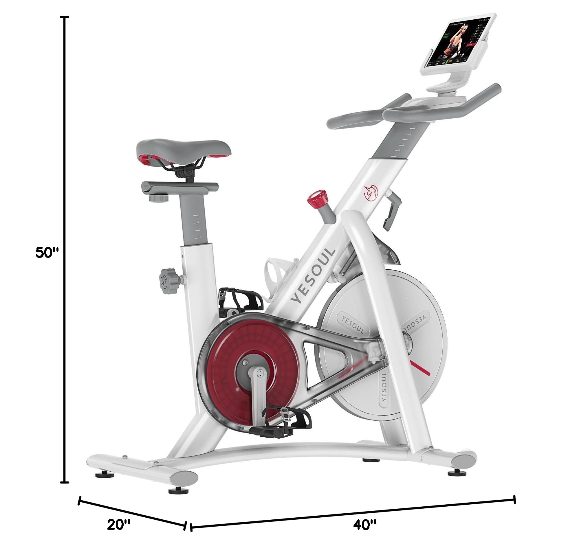 Yesoul Smart Magnetic Stationary Exercise Bike for Home Gym - Ultra Quiet Indoor Cycling Bike with Tablet Mount & Comfortable Seat Cushion | Perfect for Women's Apartment Workouts, Home Fitness & Cardio Training