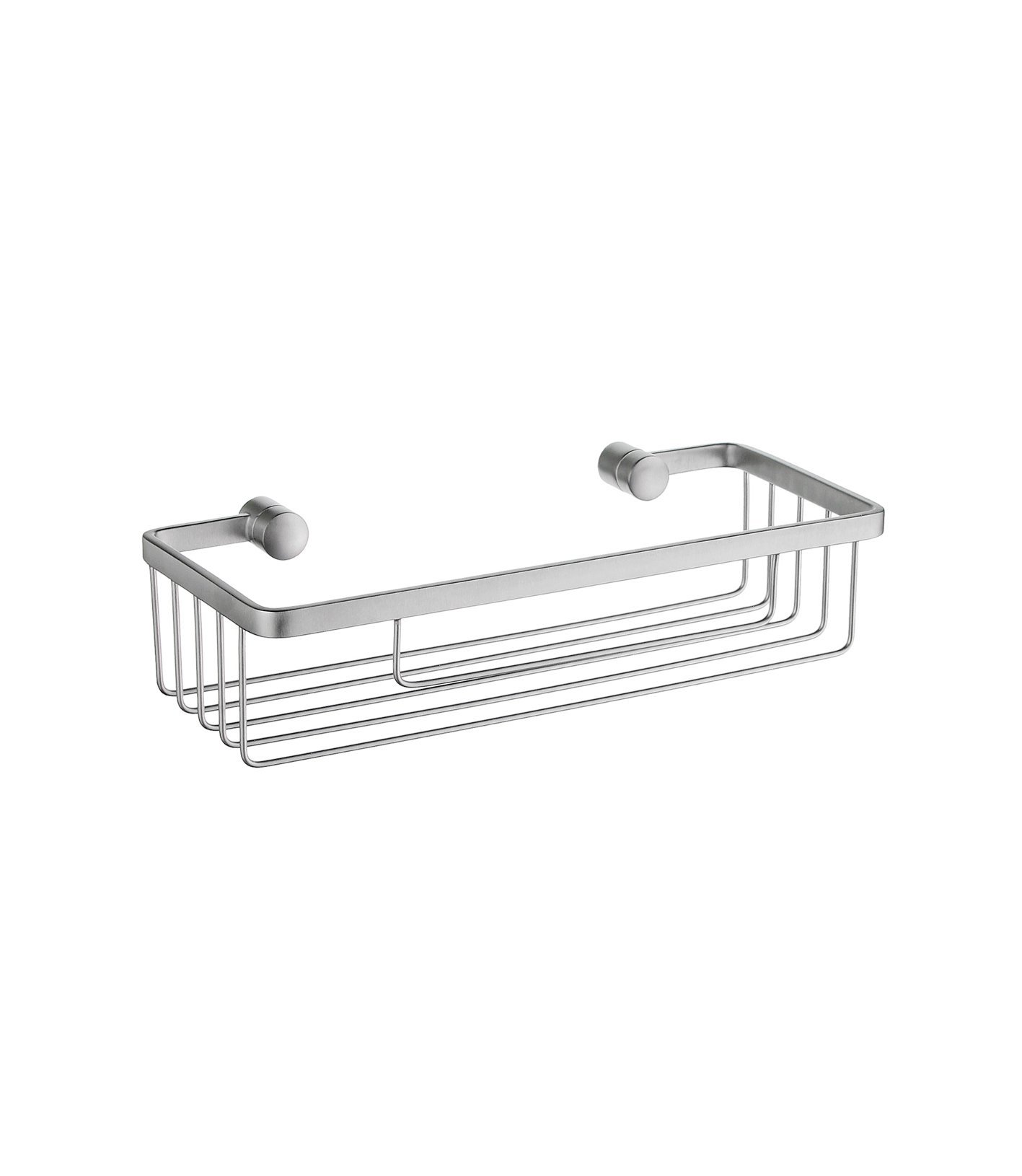Smedbo SME Brushed Chrome DS2001 Single Tier Soap Basket - Bathroom Shower Organizer for Sponges, Loofahs & Beauty Products