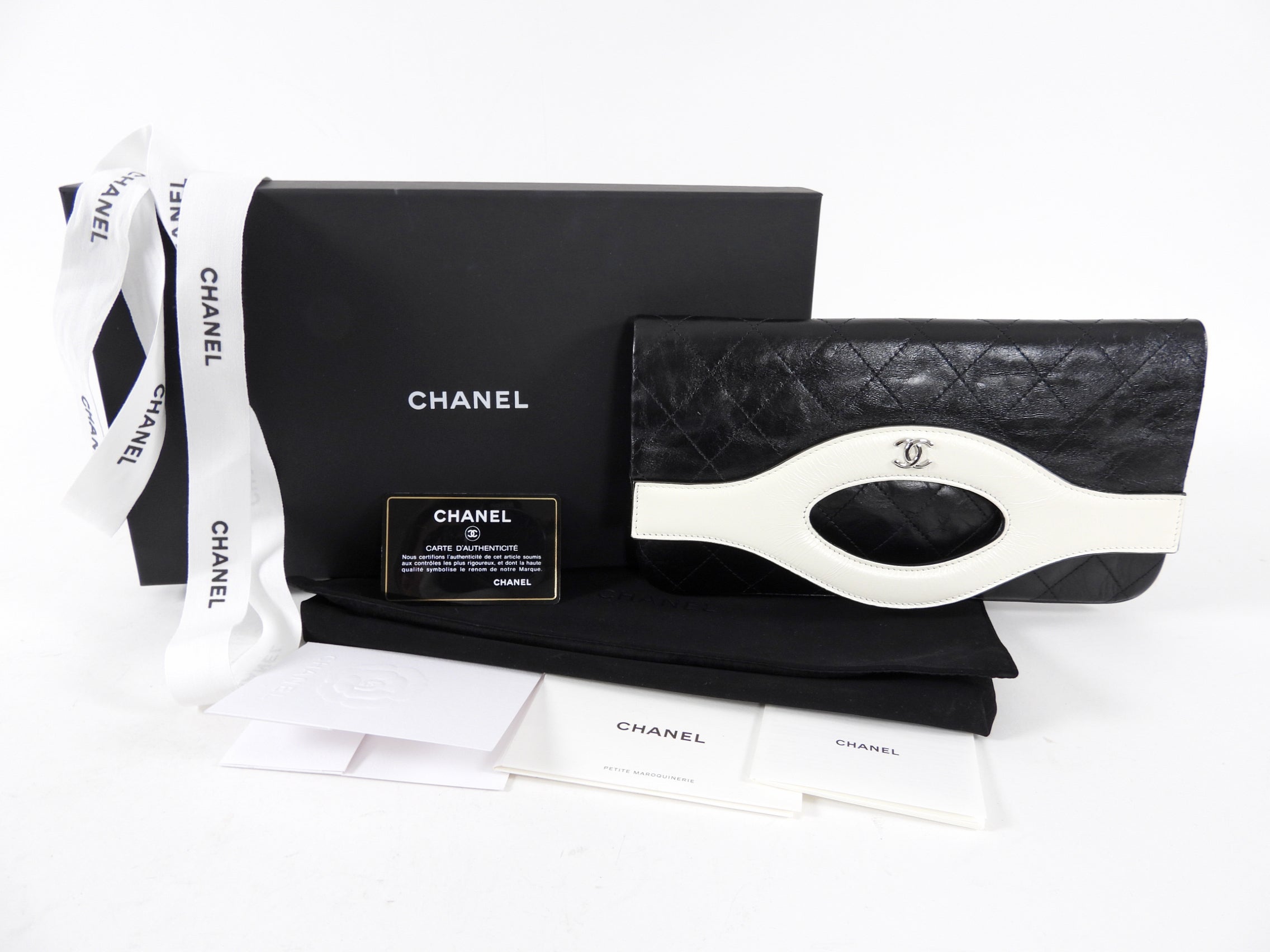 Chanel Small Black & White Quilted 31 Clutch Bag - Luxury Designer Handbag for Women | Perfect for Evening Parties, Weddings & Special Occasions
