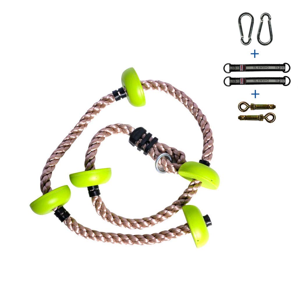 **Green-C Disc Swing Seat with Climbing Rope - Outdoor Play Set for Kids, Kindergarten & Backyard Fun - Durable Children's Swing for Sports & Playground Activities**