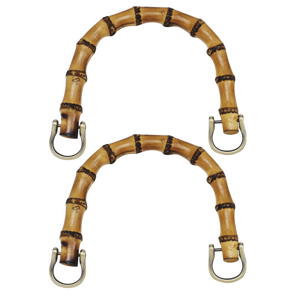 2-Pack U-Shaped Bamboo Bag Handles - Replacement Straps for Purses, Handbags & Shoulder Bags - DIY Bag Making Supplies - Perfect for Crafting, Repairing & Customizing Leather/Canvas Bags