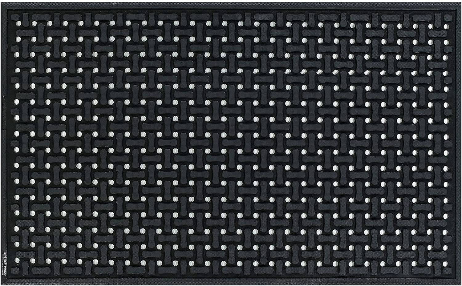 **M+A Matting Comfort Flow Anti-Fatigue Kitchen Mat - Grease Proof, Oil Resistant, Odor Resistant, Lightweight Commercial Floor Mat for Wet Areas – Black (3' x 5') – Perfect for Restaurant, Bakery, and Food Service Workspaces**