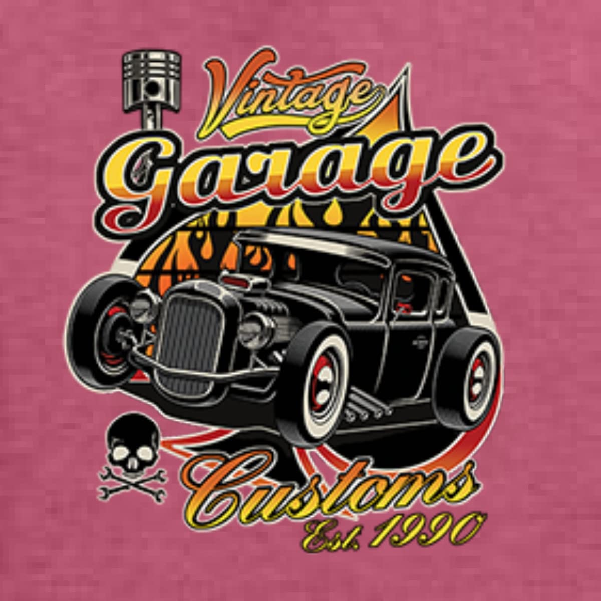 Vintage 1990 Hot Rod Classic Car & Truck Long Sleeve Shirt for Men - Retro Automotive Enthusiast Tee for Car Shows, Cruising & Garage Hangouts