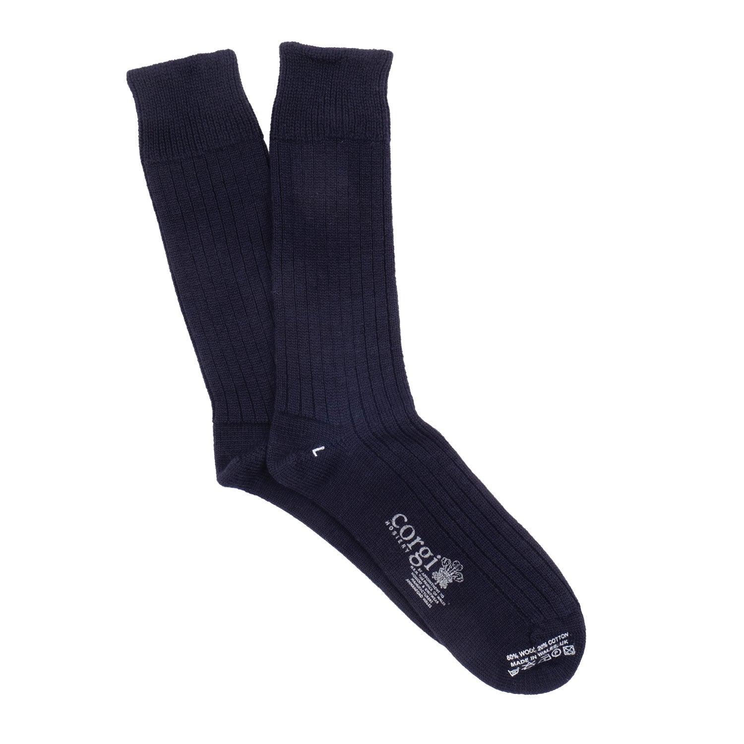 Premium Men's Rib Wool & Cotton Socks - Warm & Breathable Winter Socks for Hiking, Work & Everyday Comfort