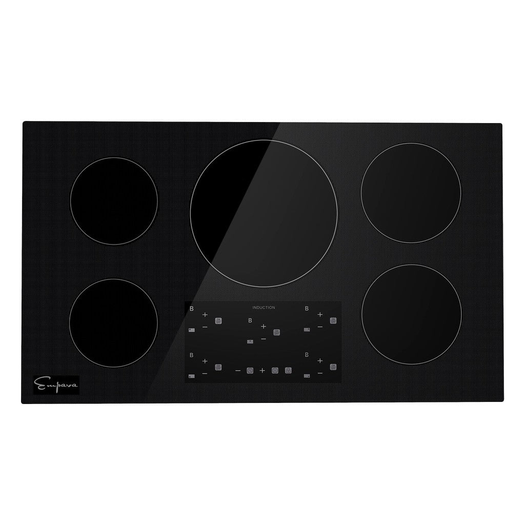 Empava 36 Inch 5 Burner Induction Cooktop - 120V Built-in Electric Stove with Touch Controls, Timer & Safety Lock (IDC36) - Perfect for Modern Kitchens, Restaurants & Outdoor Cooking