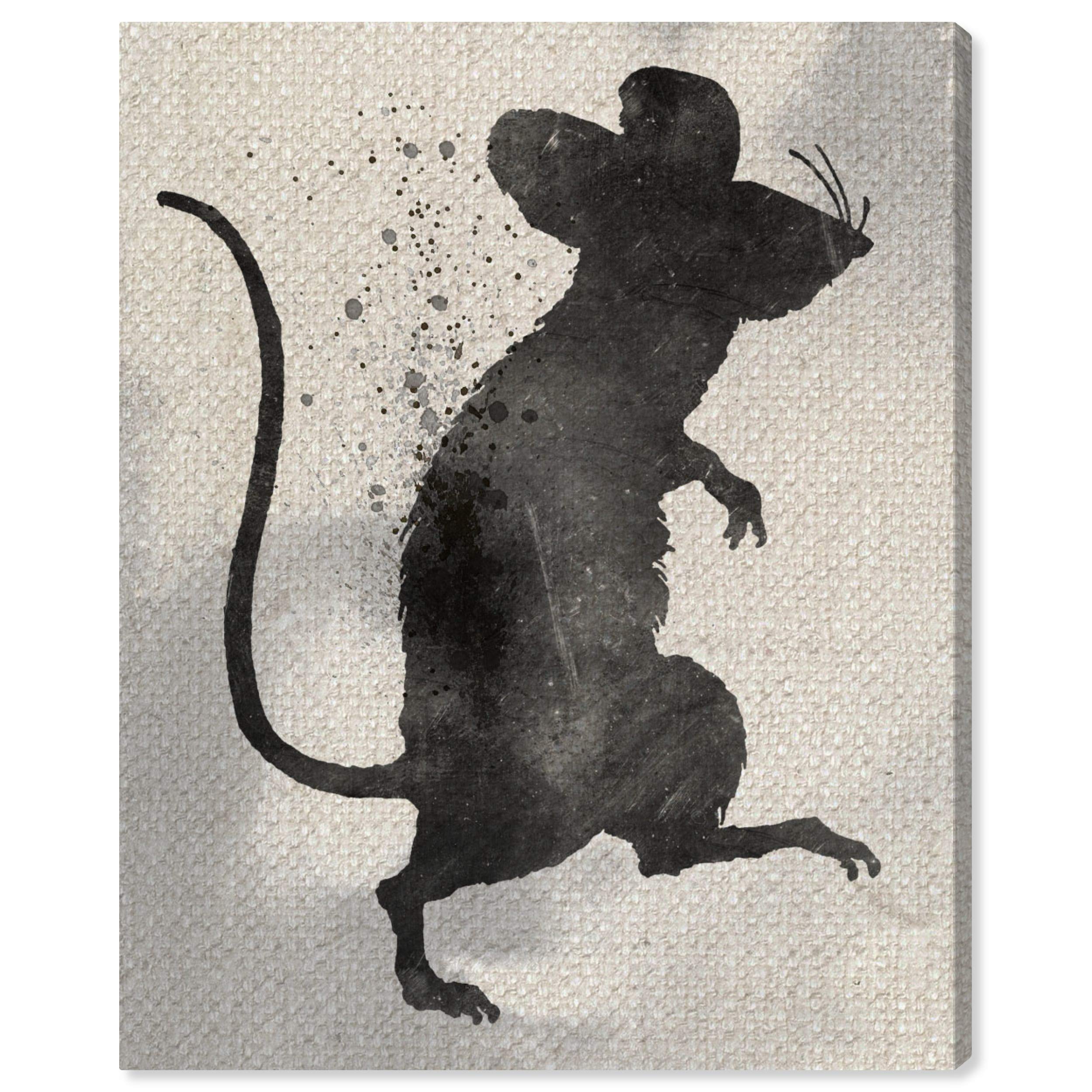 Oliver Gal Artist Co. Rat Silhouette Wall Art Canvas Print - 30x36 Inches Black & Brown Animal Artwork for Modern Home Decor | Perfect for Living Room, Bedroom or Office Wall Decor