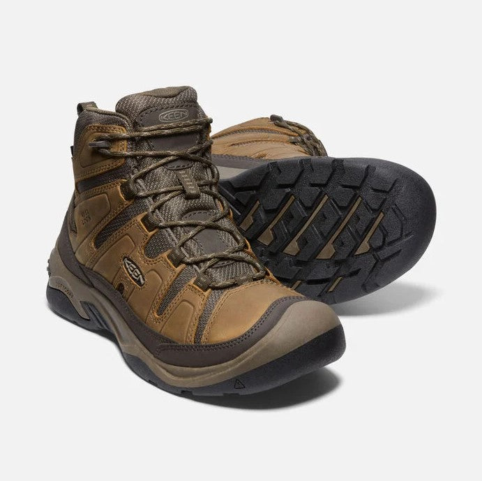 KEEN Circadia Mid WP Wide Waterproof Hiking Boots for Men - Durable & Comfortable Outdoor Shoes for Trekking, Camping & Backpacking
