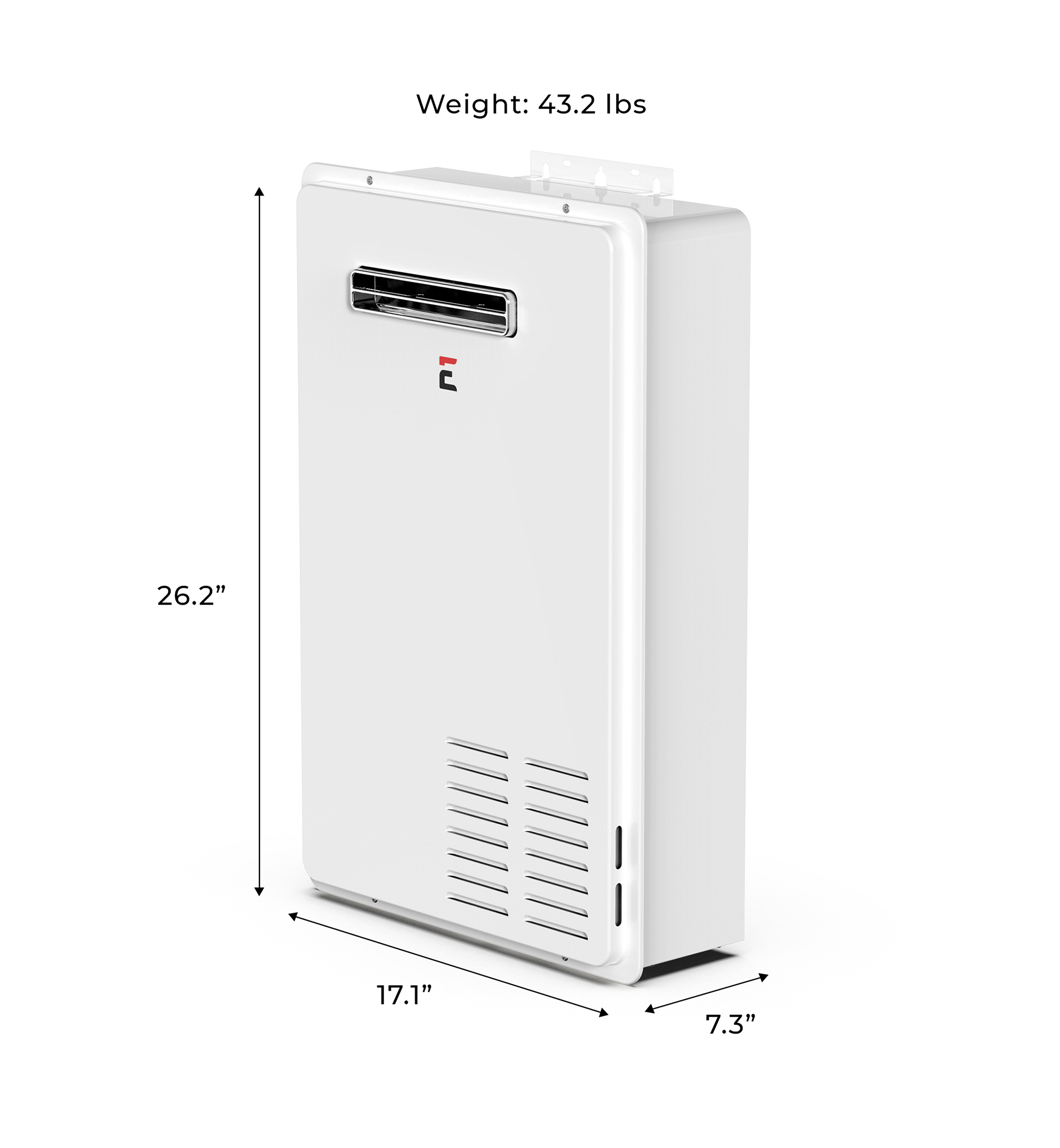 Eccotemp 7GB NG 7.0 GPM Outdoor Natural Gas Tankless Water Heater - Energy Efficient, Instant Hot Water for Showers, Sinks & Appliances - Perfect for Homes, Cabins & RV Use