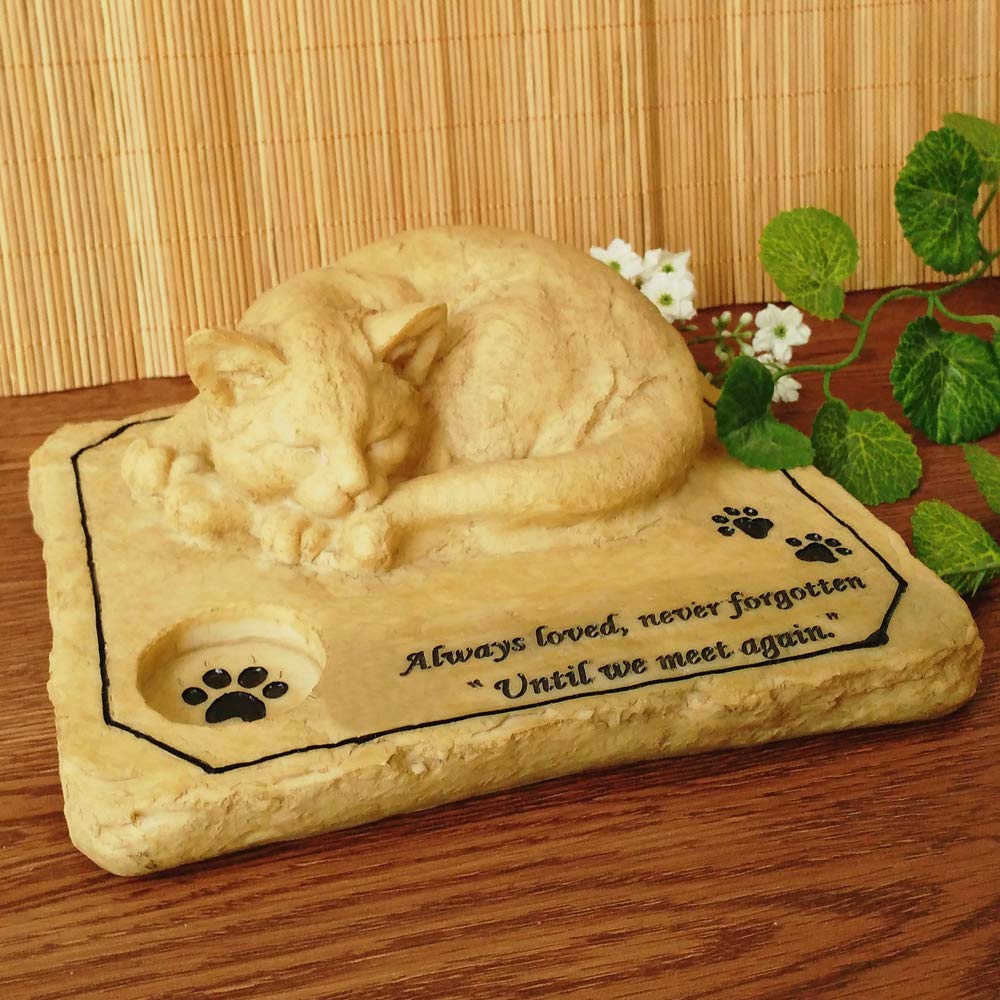 3D Cat Memorial Stone - Personalized Pet Grave Marker for Outdoor Garden, Sympathy Gift for Loss of Cat | Perfect for Backyard Memorials & Pet Cemeteries