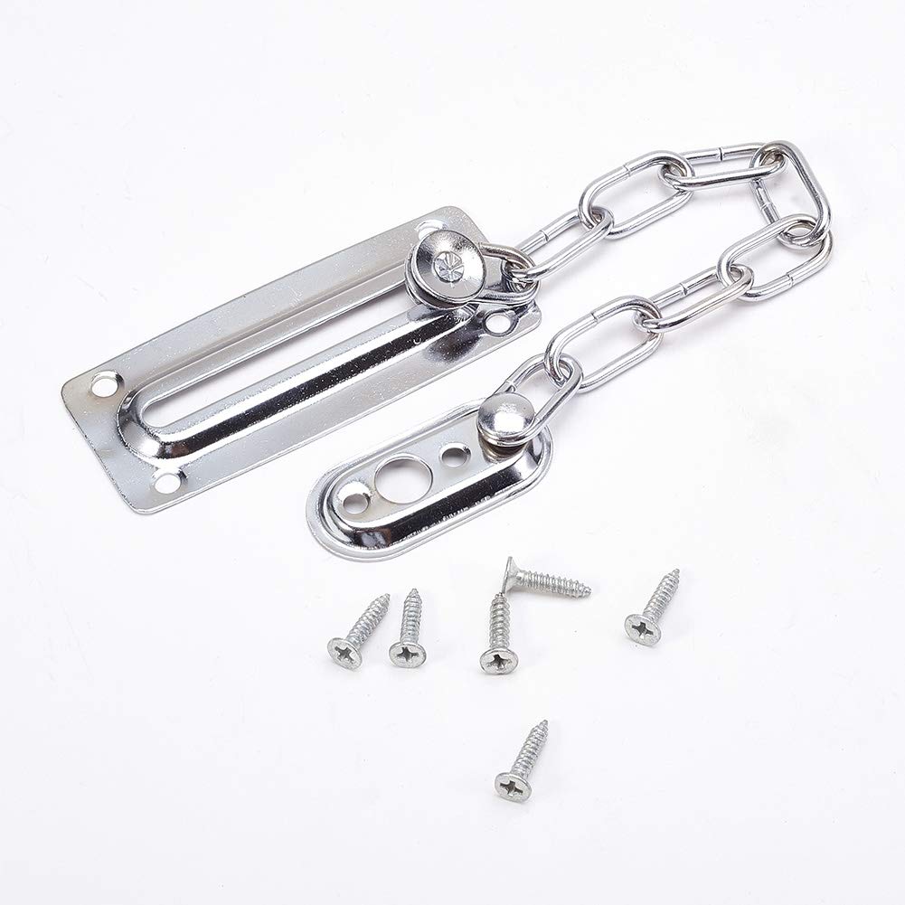 Premium MroMax Home Security Burglarproof Chain Door Guard - Heavy Duty Cold Rolled Steel Door Lock for Enhanced Safety (Silver, 2-Pack) | Ideal for Apartments, Hotels & Residential Security