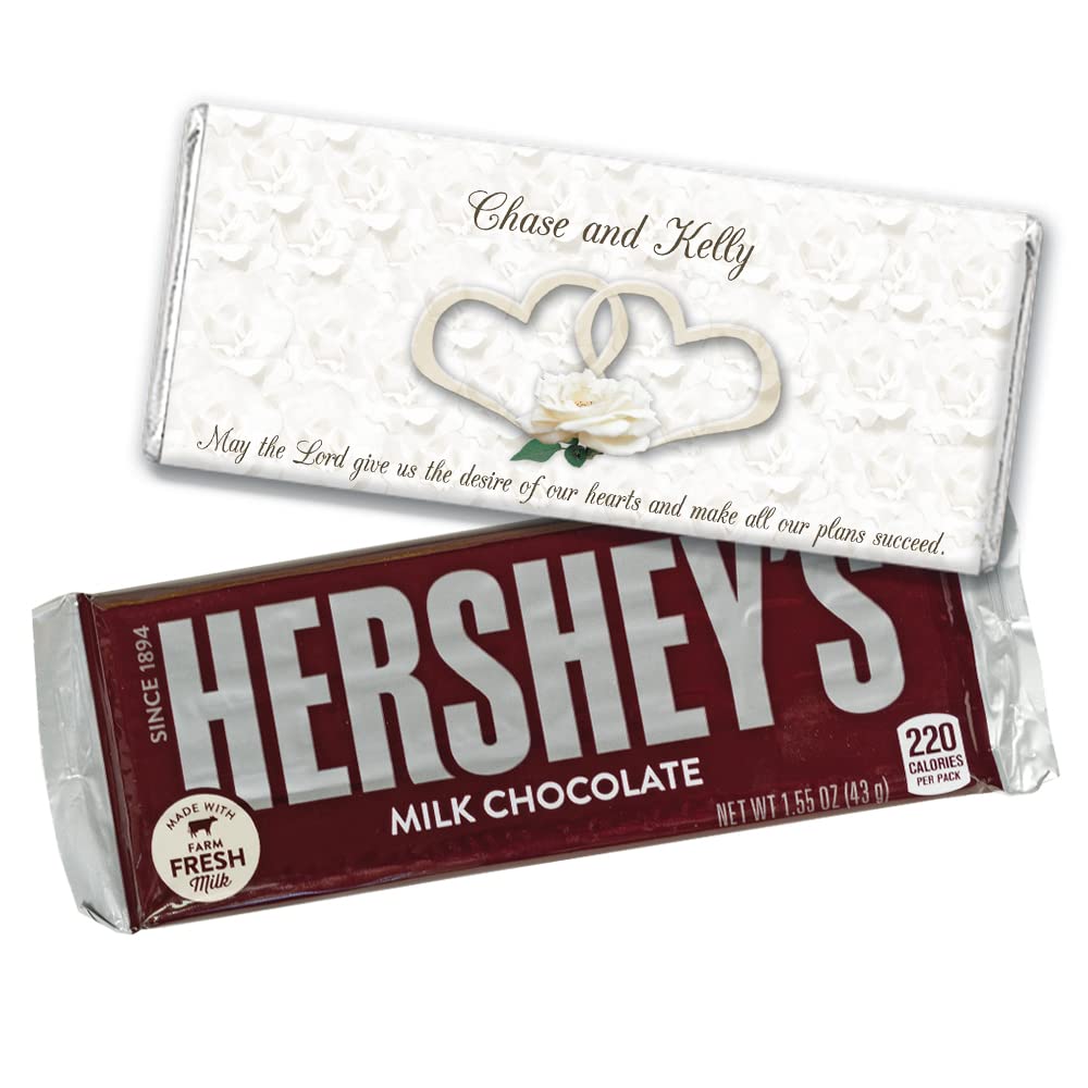Personalized Wedding Candy Chocolate Bars - 36 Count Bulk Wedding Favors for Guests - Perfect for Bridal Showers, Receptions & Thank You Gifts