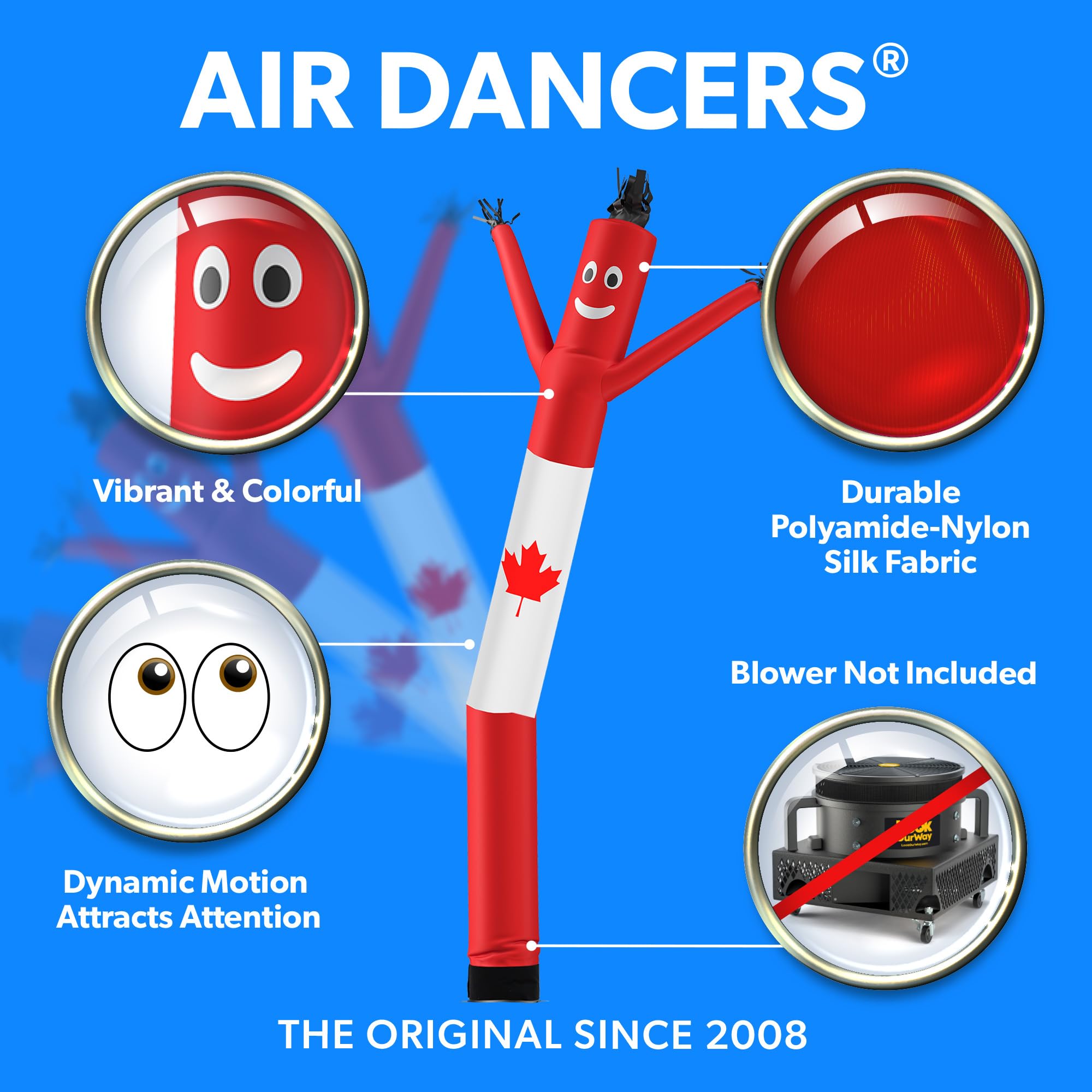 20-Ft American Flag Themed Inflatable Air Dancer Tube Man - Outdoor Advertising & Car Dealership Decoration (Blower Not Included) | Perfect for 4th of July, Grand Openings & Sporting Events