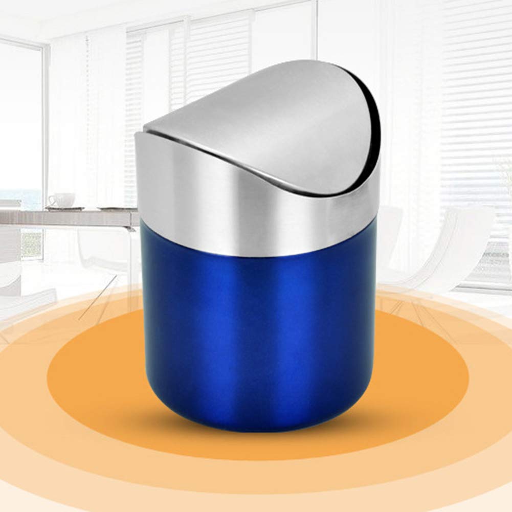 Stainless Steel Mini Trash Can with Shake Cover - Small Office & Home Waste Bin for Bedroom, Living Room, Desk | Space-Saving & Odor Control Solution