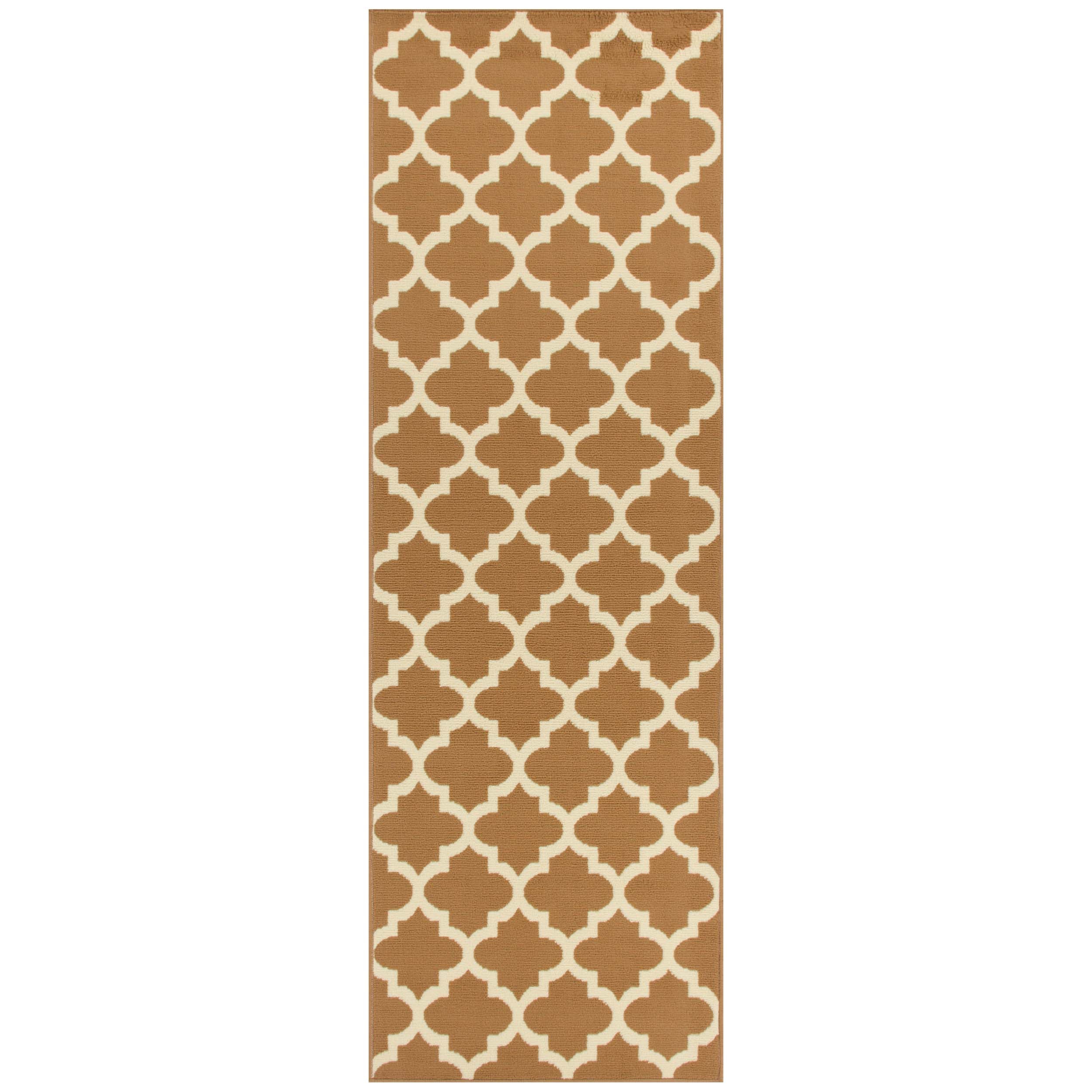 Modern Quatrefoil Geometric Trellis Indoor Area Rug - Non-Slip Soft Living Room Carpet - Perfect for Bedroom, Nursery, Dorm & Home Decor