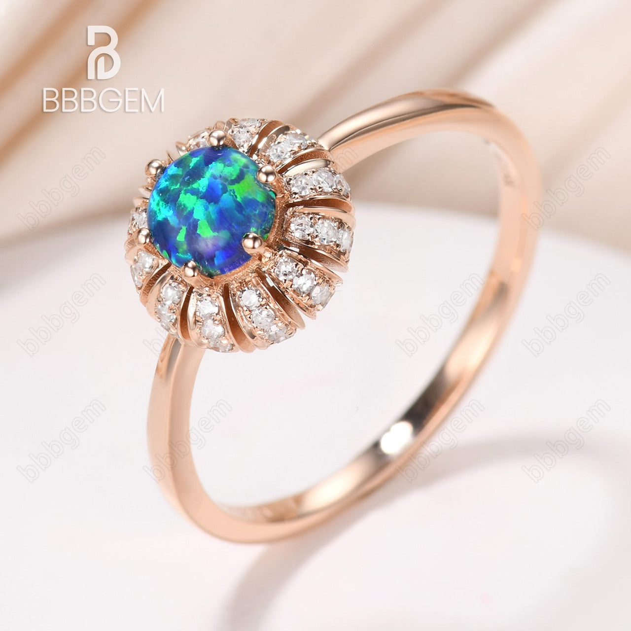 Exquisite Black Opal and Diamond Sunflower Engagement Ring in 14K/18K Gold - Perfect for Romantic Proposals, Anniversaries & Special Occasions