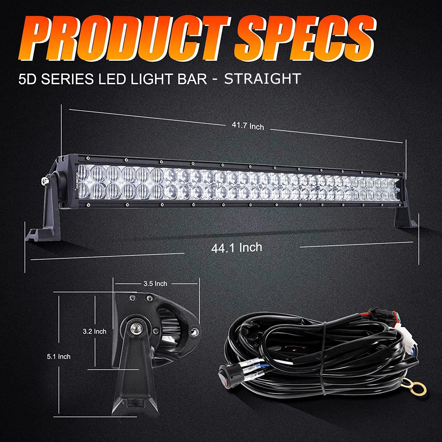 42 Inch 5D Series LED Light Bar with Roof Windshield Mounting Bracket - Compatible with 2014-2019 Can Am Commander 1000 & 800 Models - Off-Road, Truck, ATV, UTV Lighting Upgrade for Night Driving & Adventure