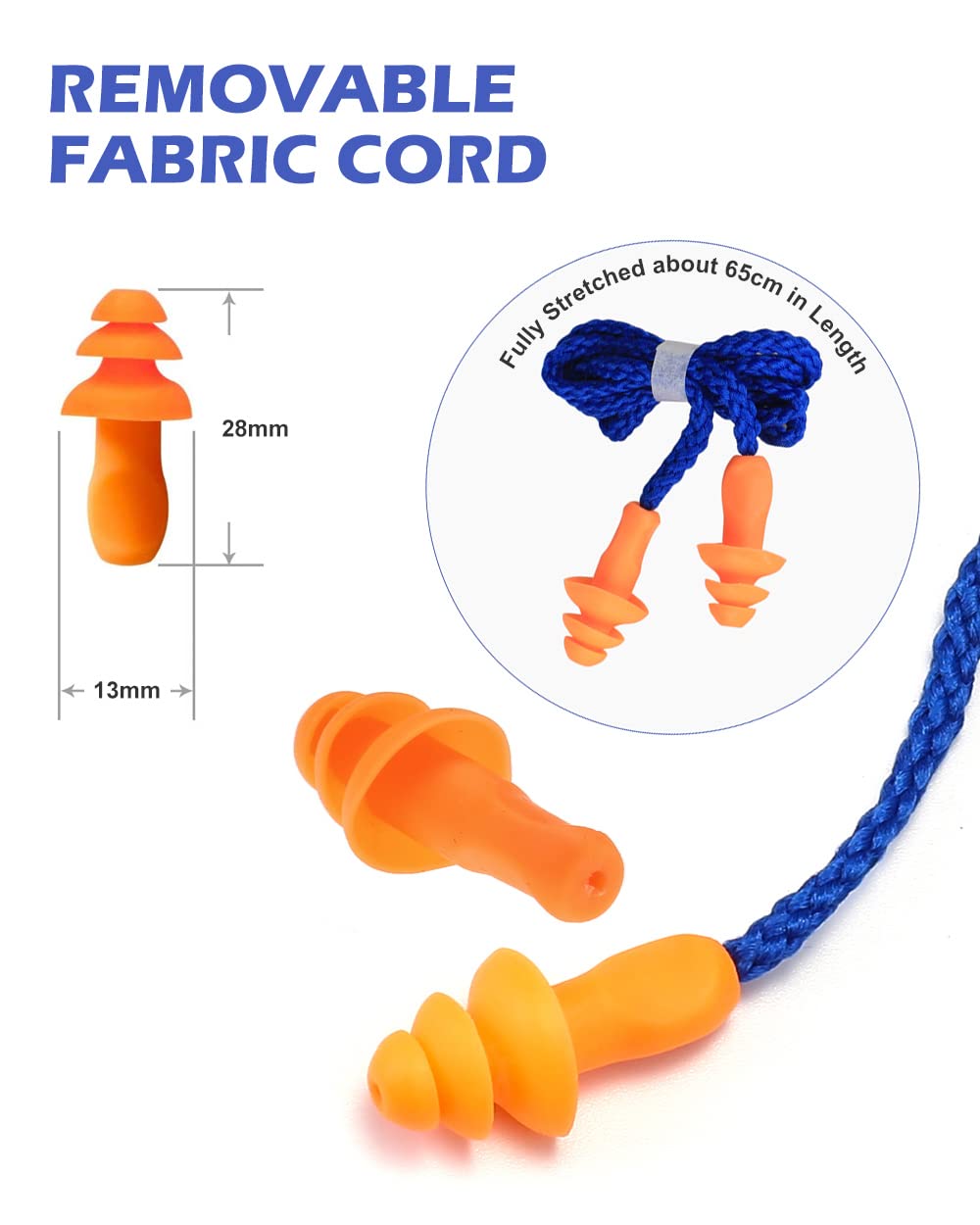 60 Pairs Reusable Silicone Ear Plugs - Individually Wrapped Noise Cancelling Ear Protection for Shooting Range, Construction Work & Hunting - Comfortable Hearing Protection for Sleeping, Concerts & Travel