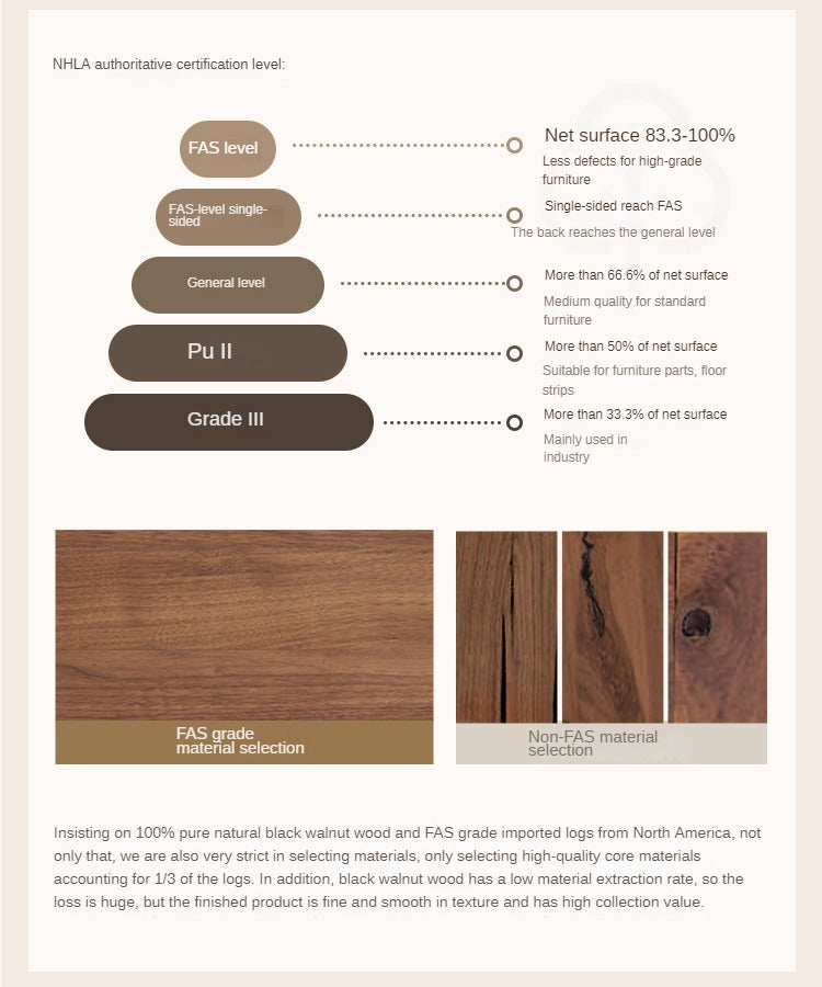 Premium Black Walnut and Ash Wood Large Dining Table - 8 Seater Long Farmhouse Table for Dining Room, Kitchen, and Entertaining