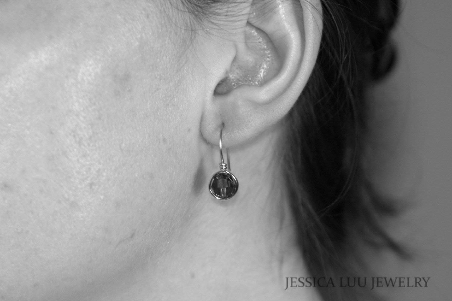 Rose Gold Earrings with Silk Crystals - Handmade Jewelry for Party & Wedding