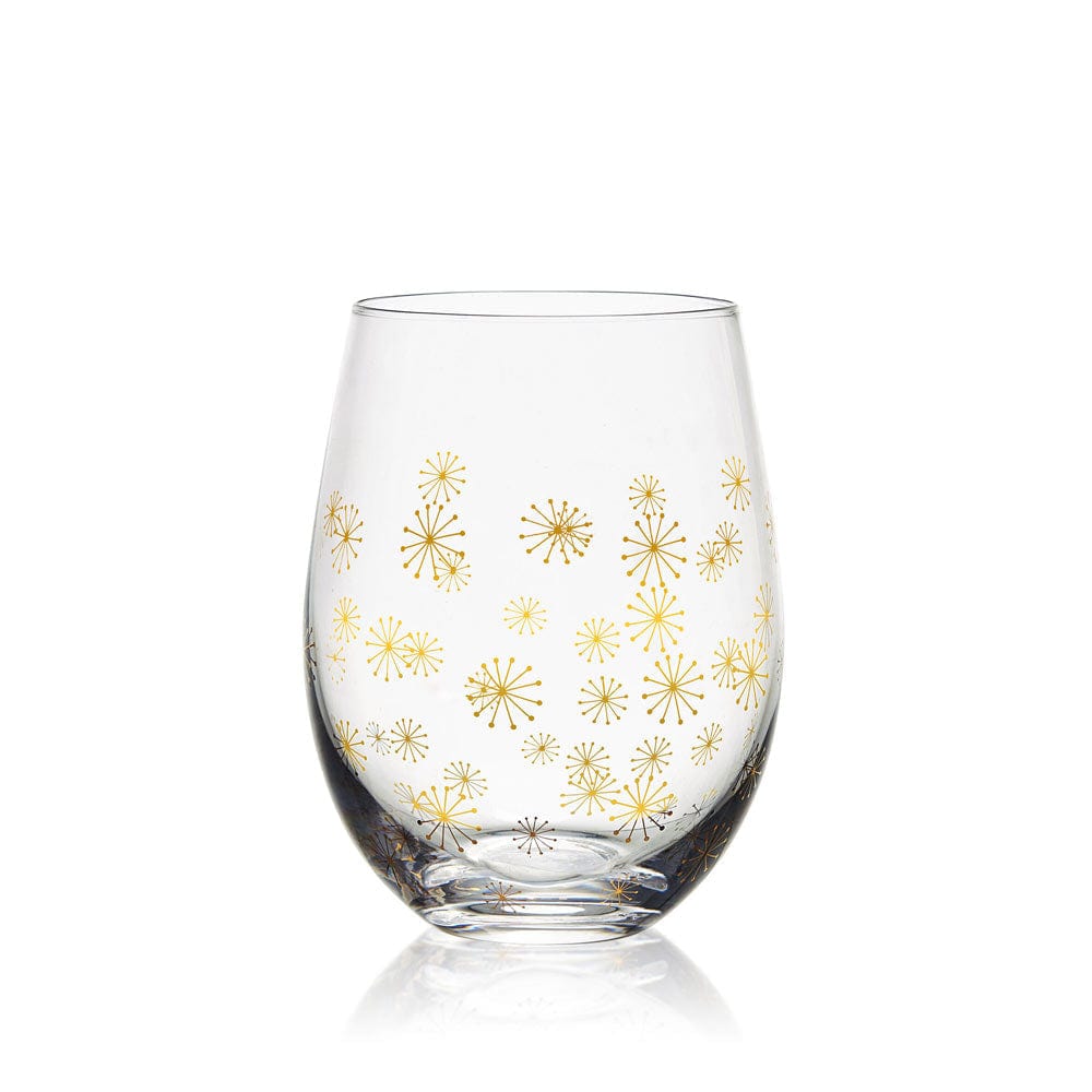 Elegant Set of 4 Stemless Wine Glasses for Parties, Weddings & Home Entertaining - Shatterproof & Dishwasher Safe