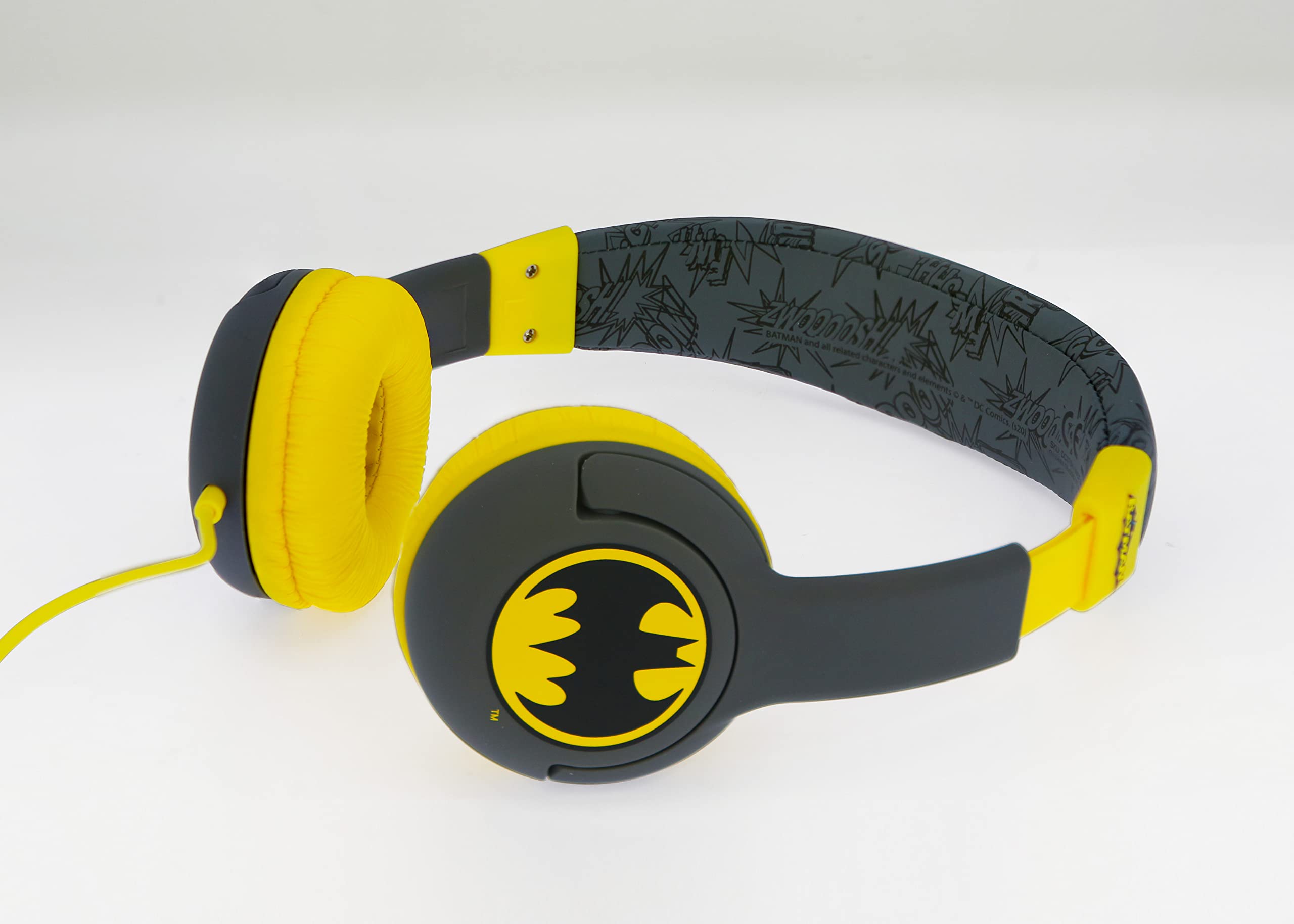 OTL Technologies Batman Caped Crusader Kids Wired Headphones - Black Superhero Headset for Children's Music, Gaming & School Online Classes | Perfect Gift for DC Comics Fans