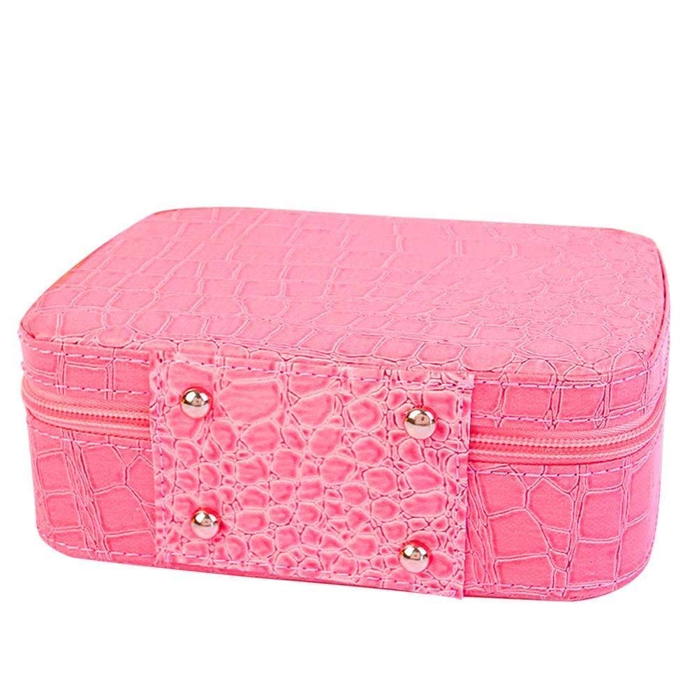 Vruta Multifunctional Travel Makeup Bag with Adjustable Dividers & Mirror - Small Cosmetic Organizer for Brushes, Makeup, Cosmetics (Multi-Color) - Perfect for Travel, Gym, and Daily Beauty Essentials