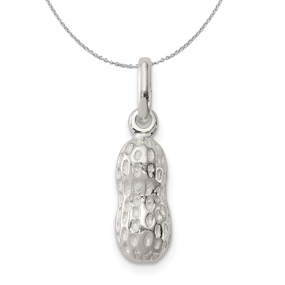 Sterling Silver Peanut Charm Necklace - Elegant Gift for Women