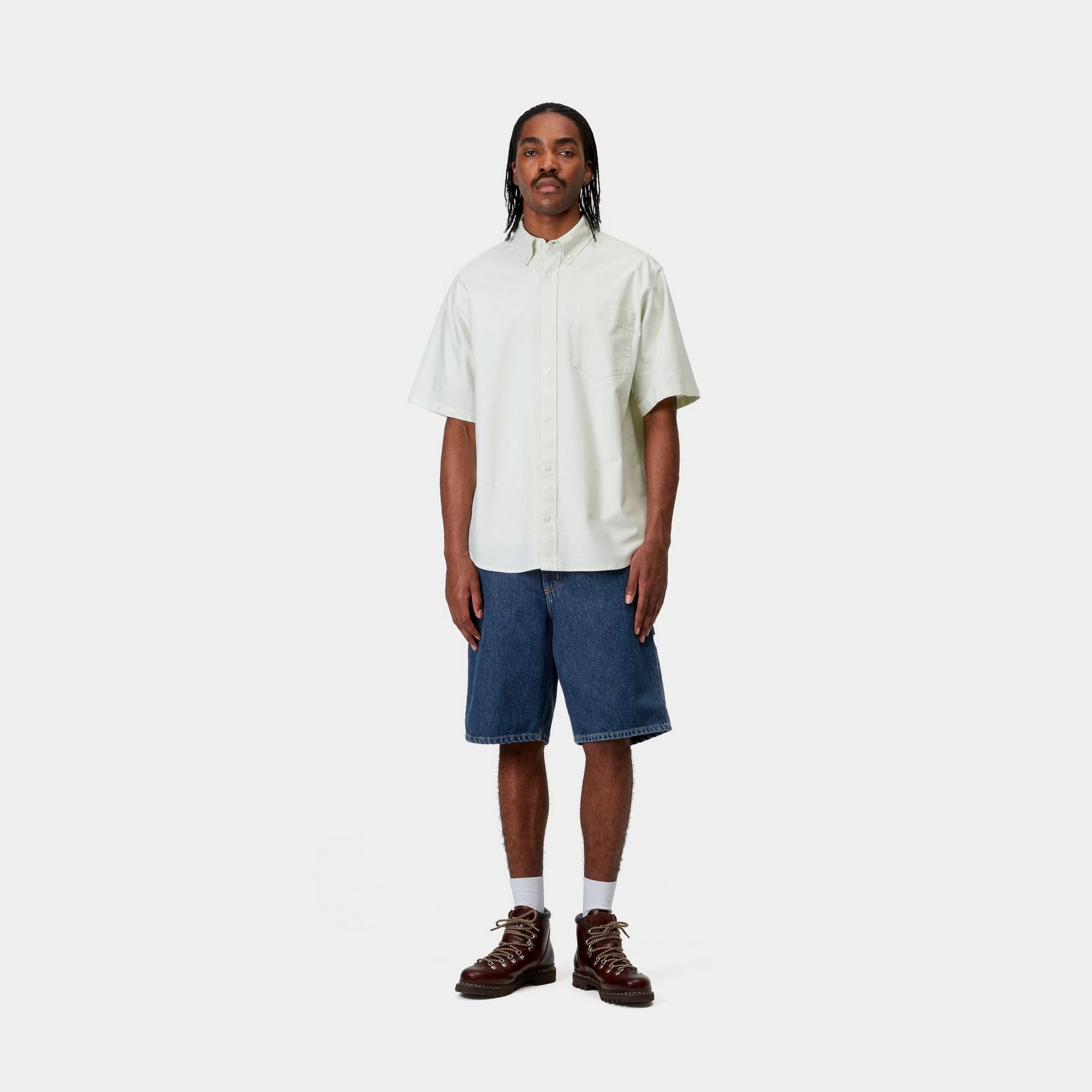 Single Knee Short Denim Jeans | Blue Stone Washed | Casual Wear for Men & Women | Perfect for Summer Outings & Beach Trips