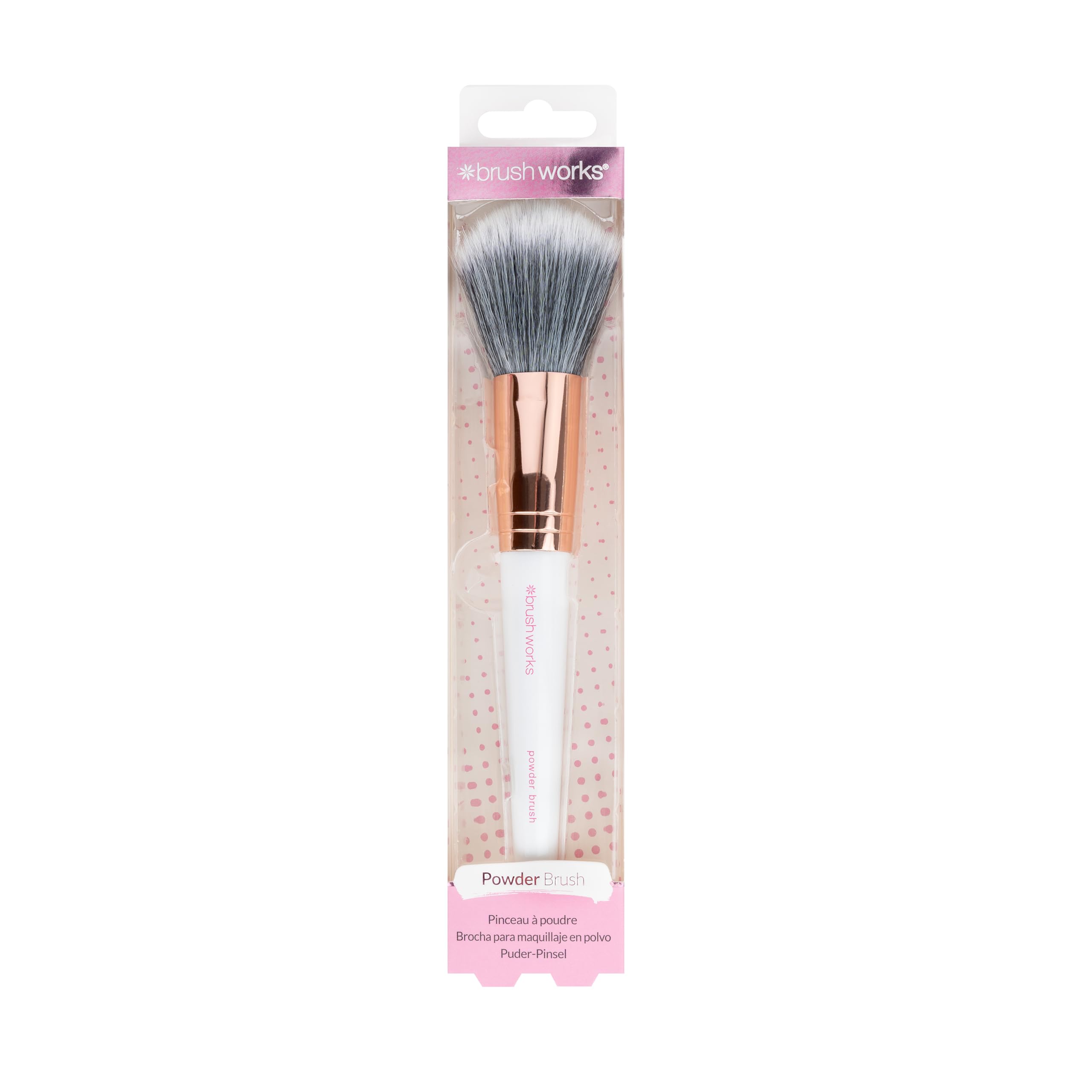 Premium Powder Brush - Soft & Fluffy Makeup Brush for Face, Cheeks & Contouring | Pink & Gold Handle | Ideal for Loose & Pressed Powder, Foundation & Blending (Perfect for Travel & Professional Makeup Kits)
