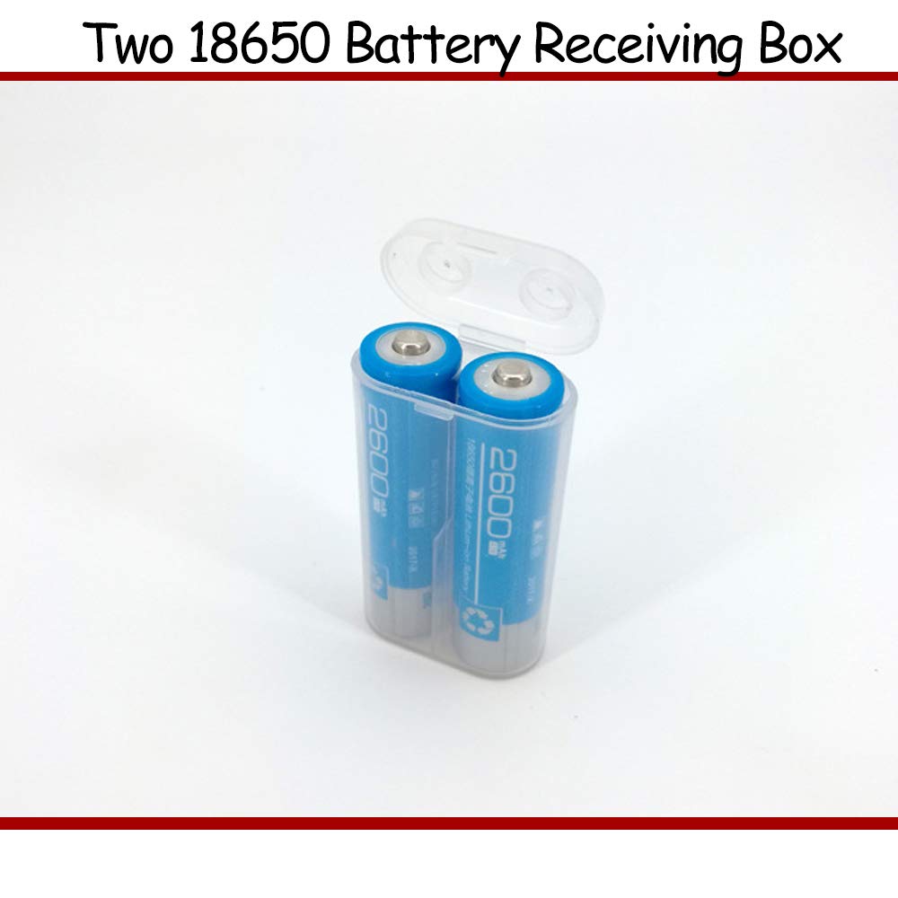 KOOBOOK 5Pcs 18650 Battery Storage Box - Waterproof Plastic Battery Holder Case for 2pcs 18650 Batteries - Perfect for Home, Office, and Travel Organization