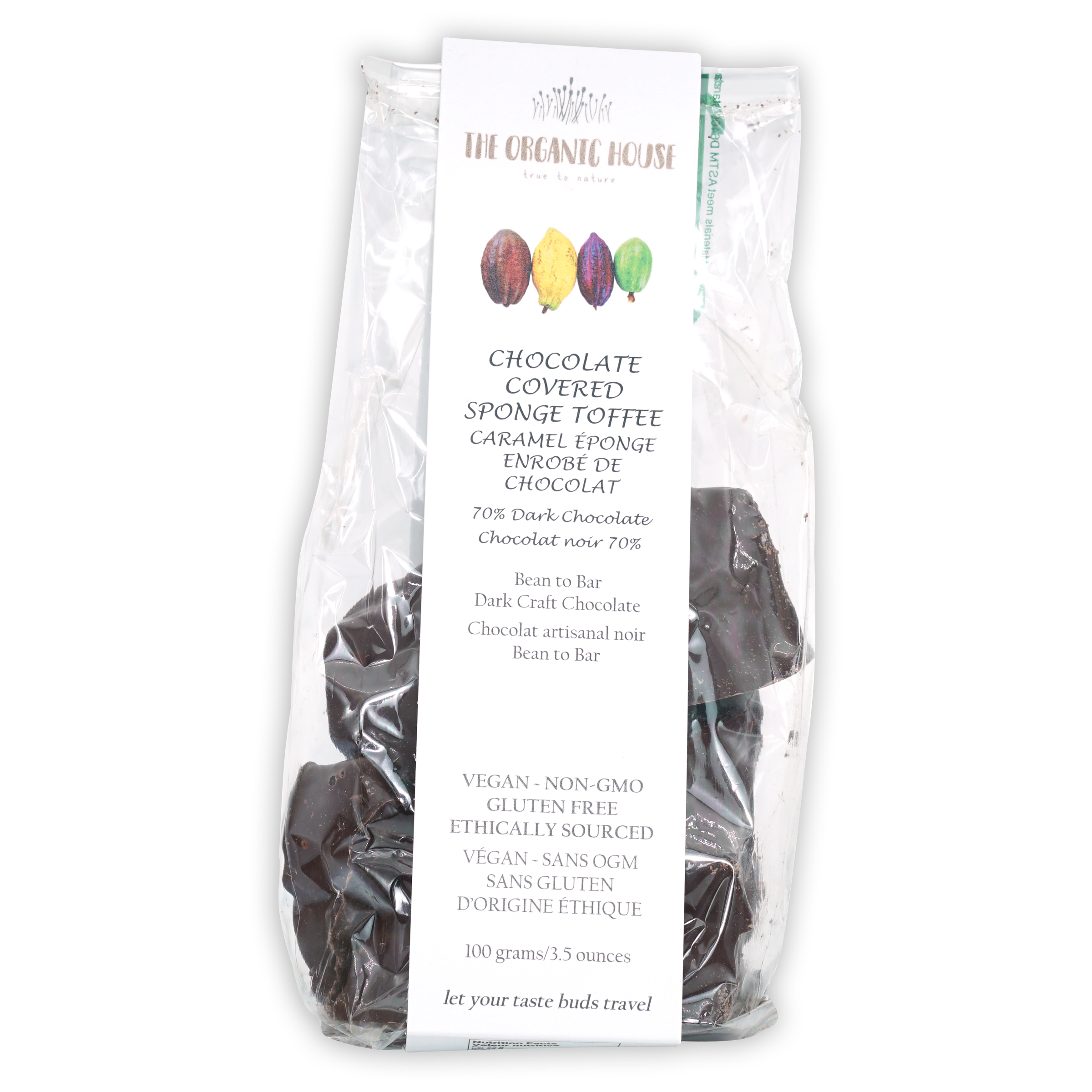 Organic Chocolate Covered Sponge Toffee - Crunchy Candy Treat for Gifts, Parties & Dessert Topping | Gluten-Free & All-Natural Snack
