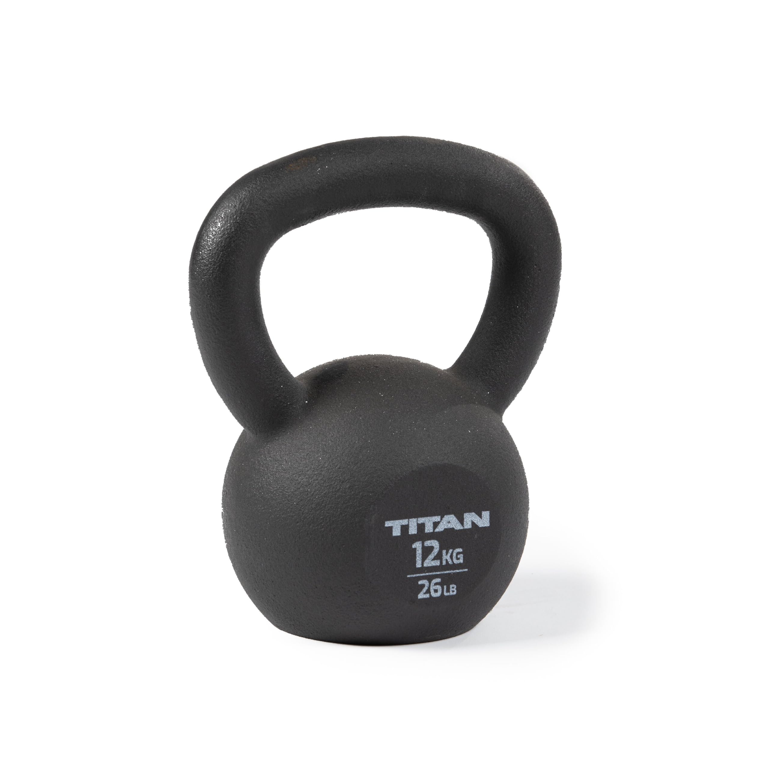 Titan Fitness Cast Iron Kettlebell - Single Piece Casting with KG & LB Markings for Full Body Workout - Perfect for Home Gym, CrossFit, Strength Training & Functional Fitness