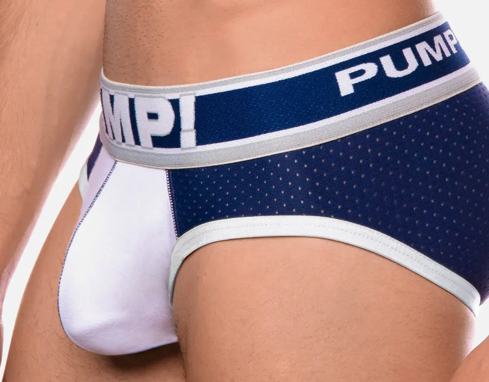 PUMP! Touchdown Thunder Mesh Briefs for Men - Breathable Comfort Underwear - Navy Blue - Perfect for Sports, Workout & Everyday Wear